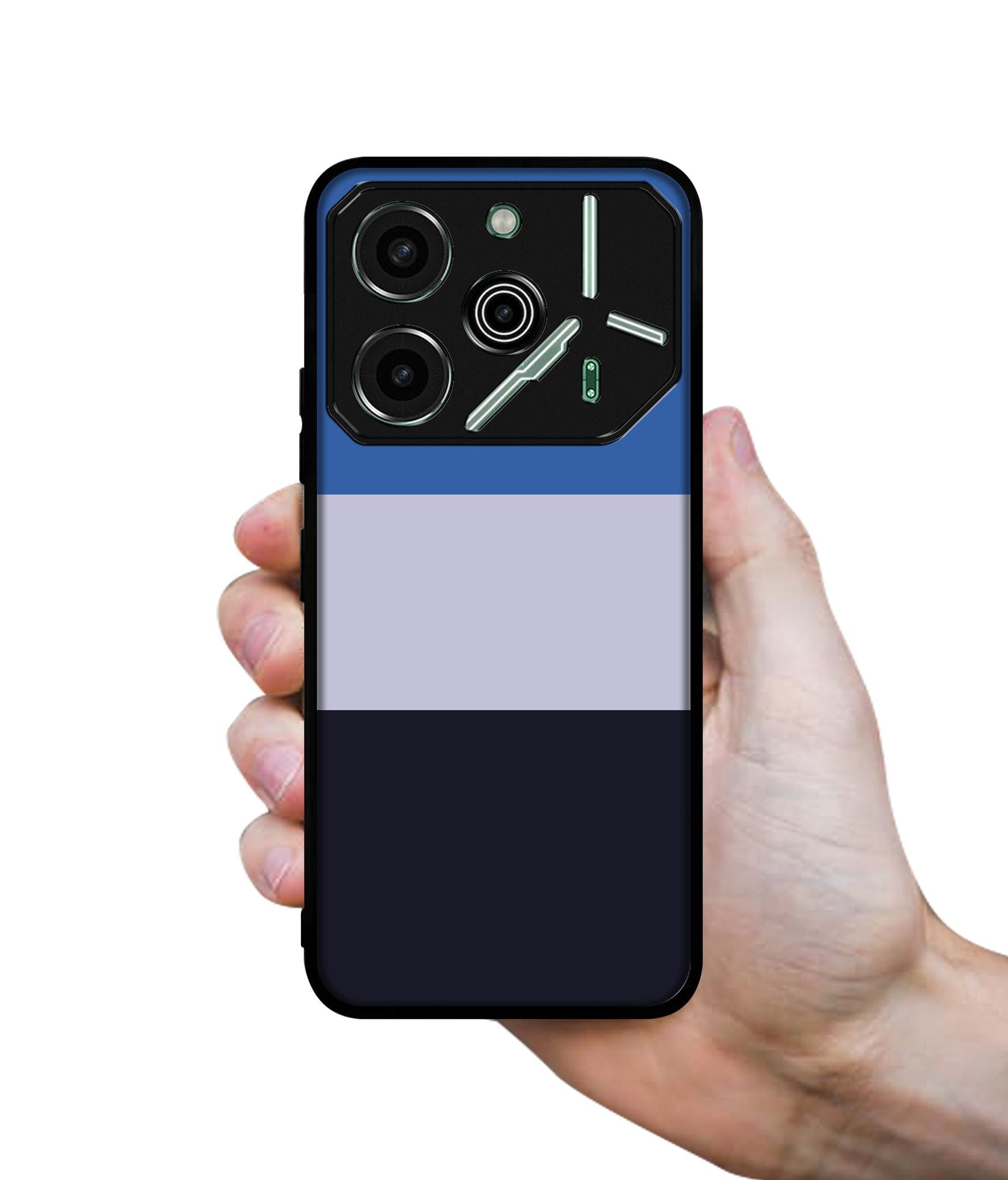 Three Color Stripes Designer 2D Printed Back Case Cover for Tecno Pova 6 Pro 5G