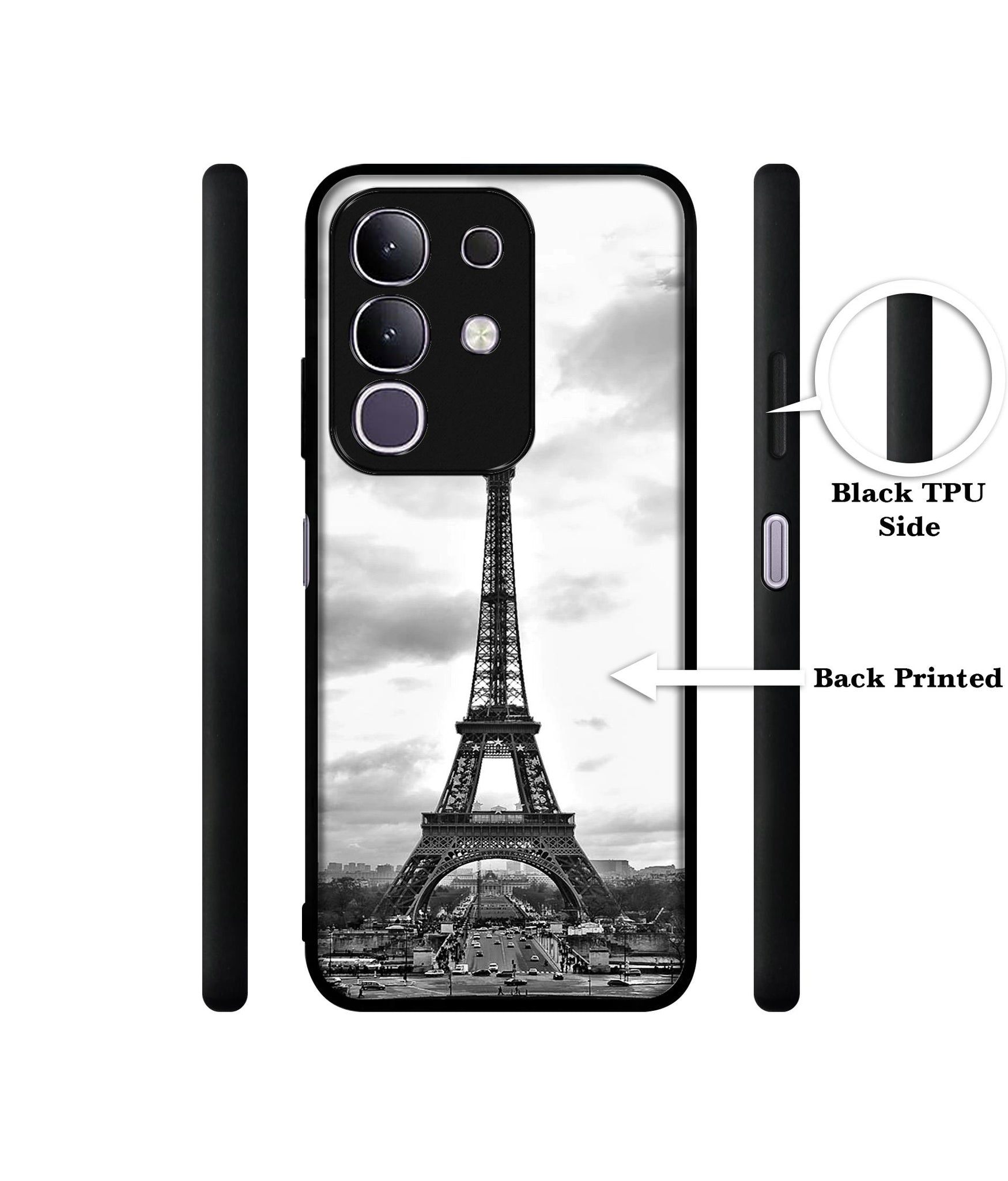 Eiffel Tower Designer 2D Printed Back Case Cover for Vivo T4x 5G / Y29 4G / iQOO Z10x 5G