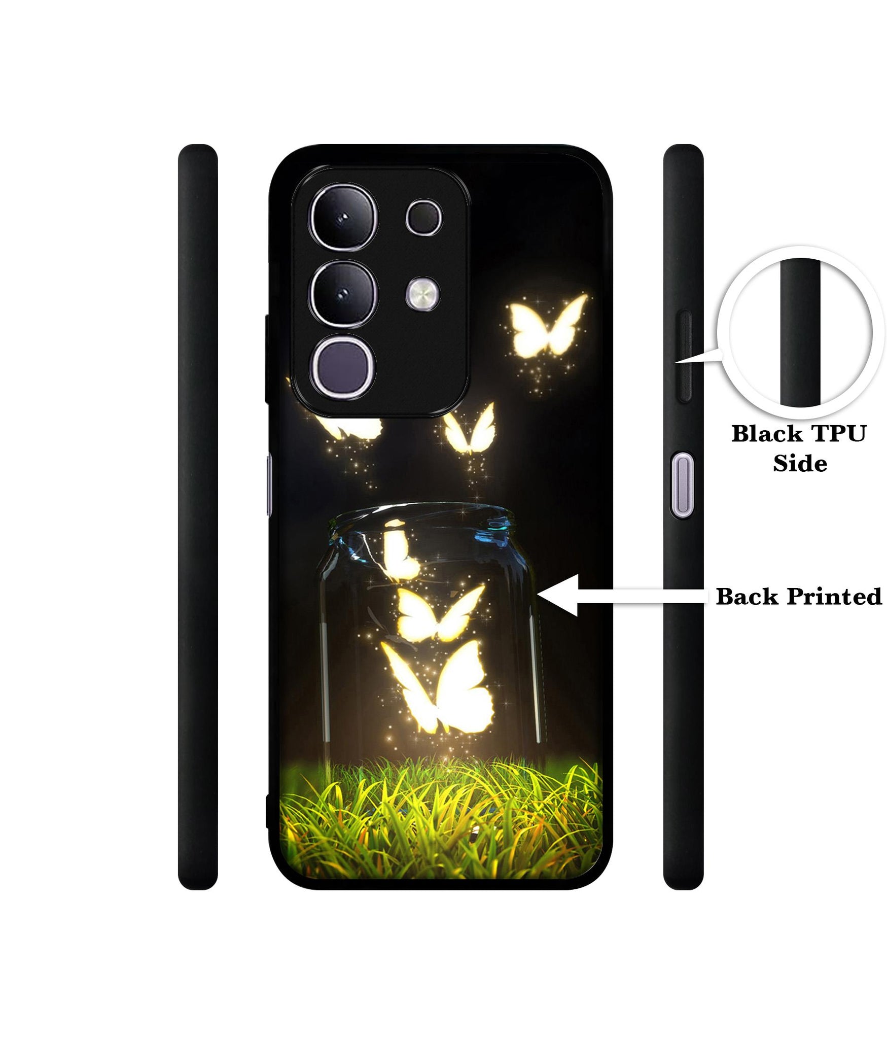 Butterfly Designer 2D Printed Back Case Cover for Vivo T4x 5G / Y29 4G / iQOO Z10x 5G