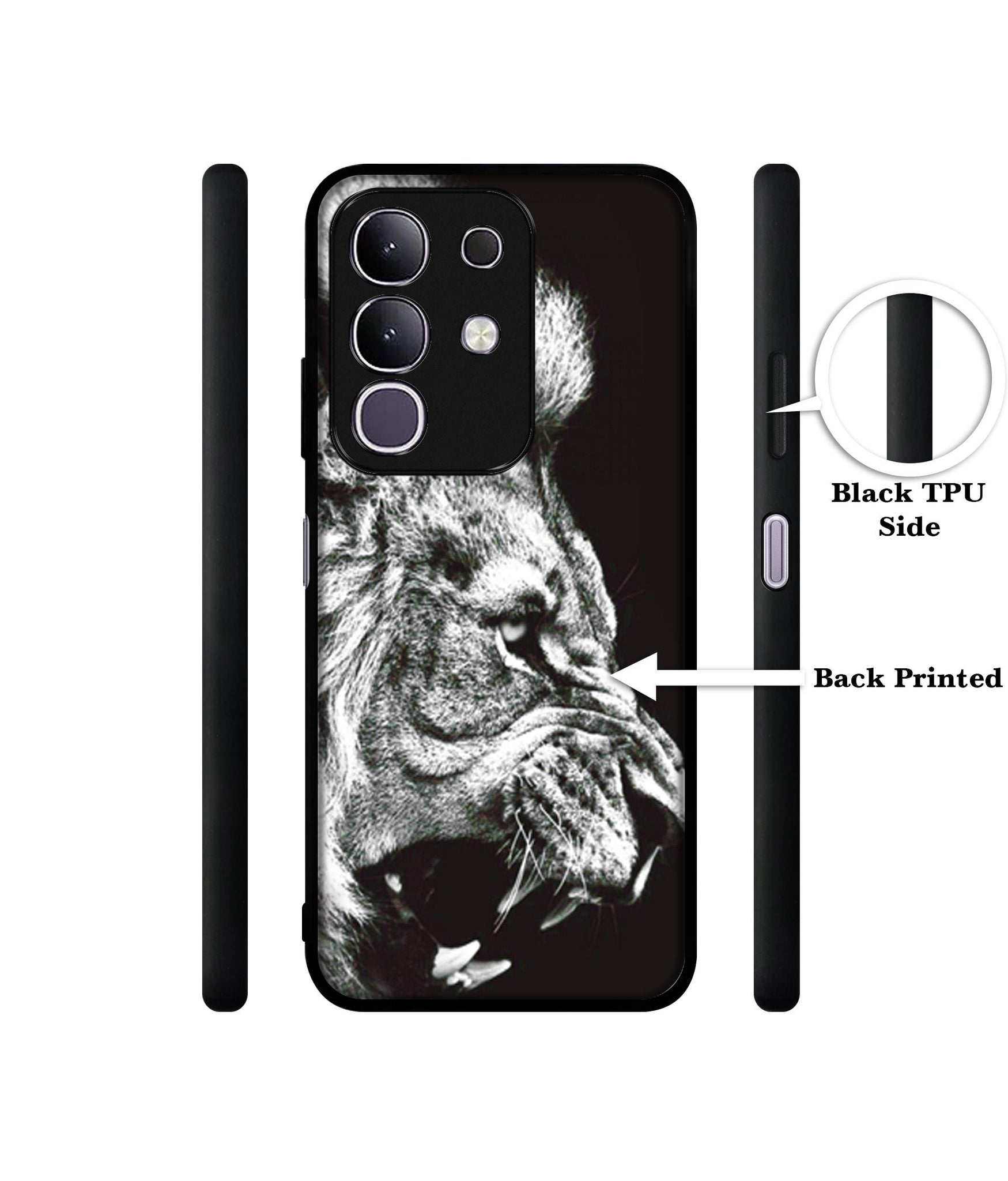Angry Lion Designer 2D Printed Back Case Cover for Vivo T4x 5G / Y29 4G / iQOO Z10x 5G