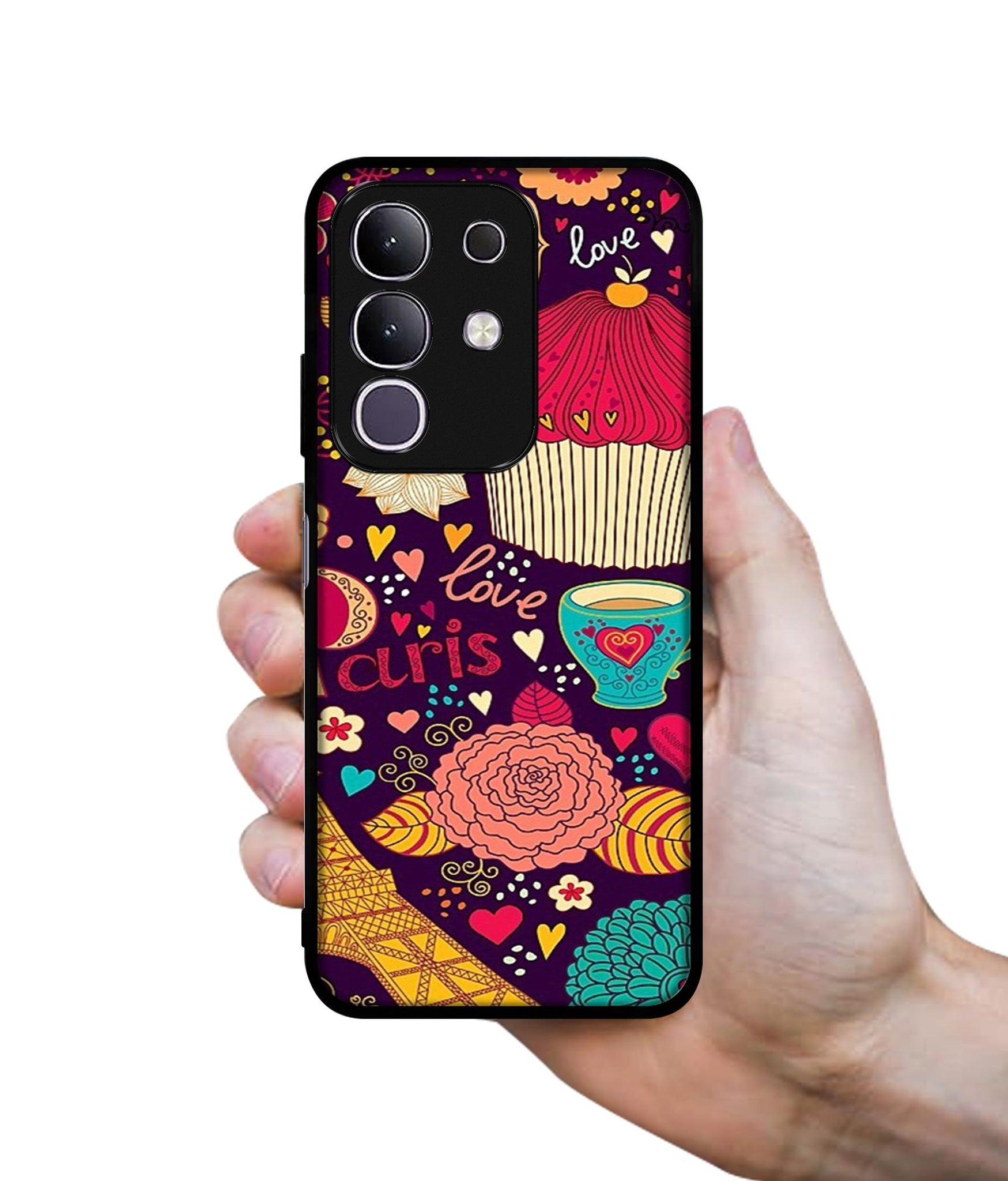 Paris Flower Love Designer 2D Printed Back Case Cover for Vivo T4x 5G / Y29 4G / iQOO Z10x 5G