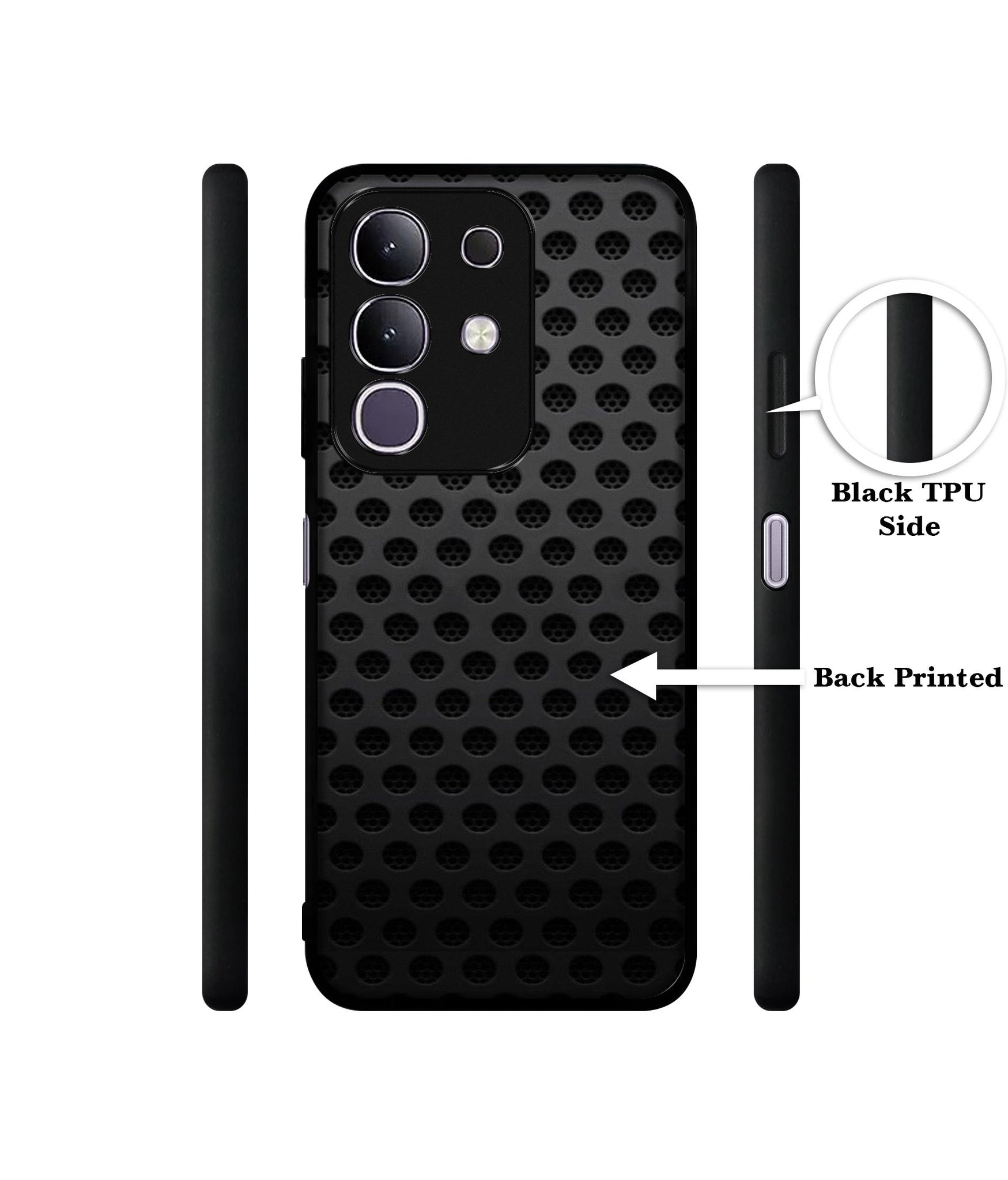 Black Circle Designer 2D Printed Back Case Cover for Vivo T4x 5G / Y29 4G / iQOO Z10x 5G