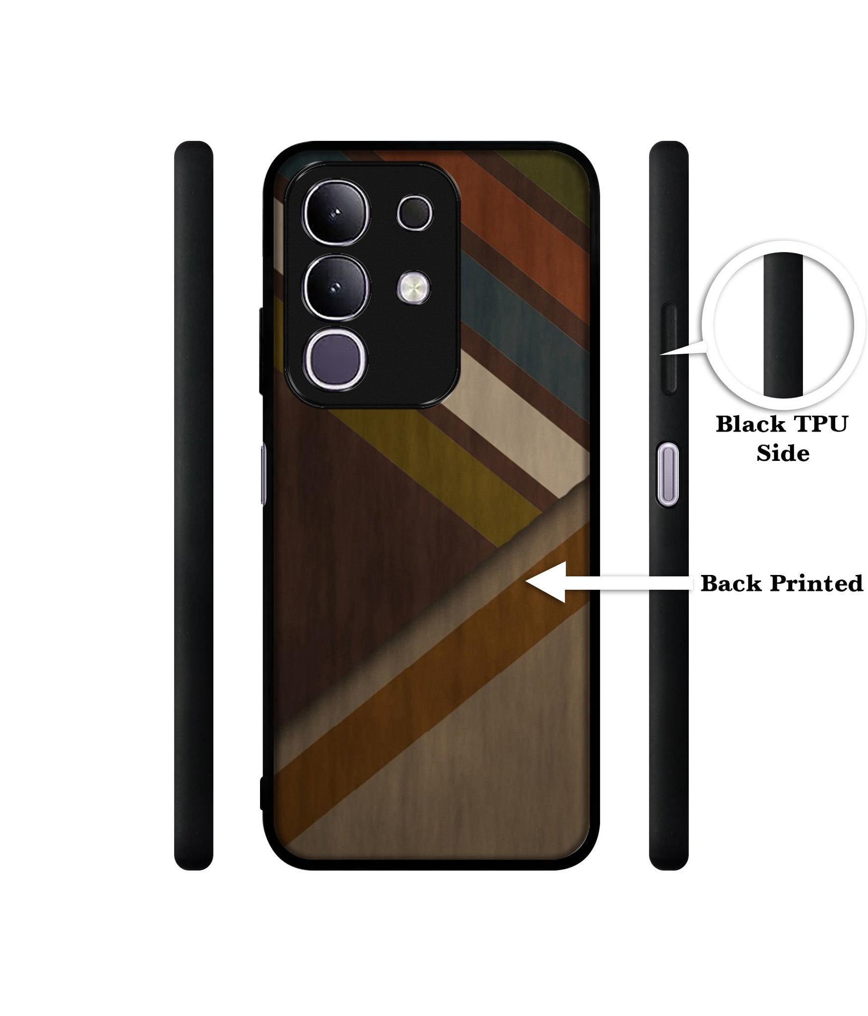 Colorful Wooden Pattern Designer 2D Printed Back Case Cover for Vivo T4x 5G / Y29 4G / iQOO Z10x 5G