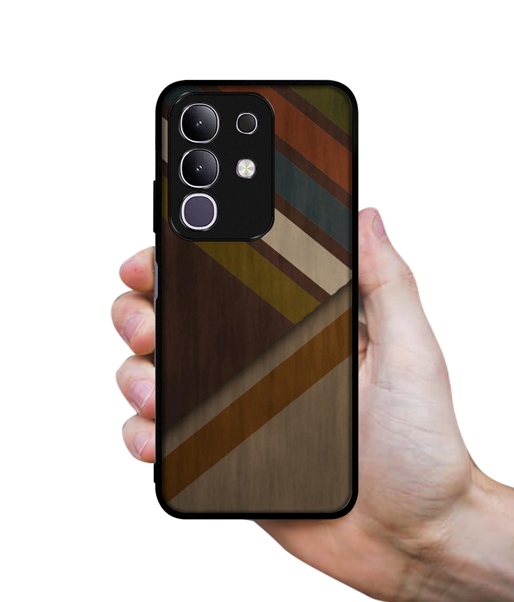 Colorful Wooden Pattern Designer 2D Printed Back Case Cover for Vivo T4x 5G / Y29 4G / iQOO Z10x 5G