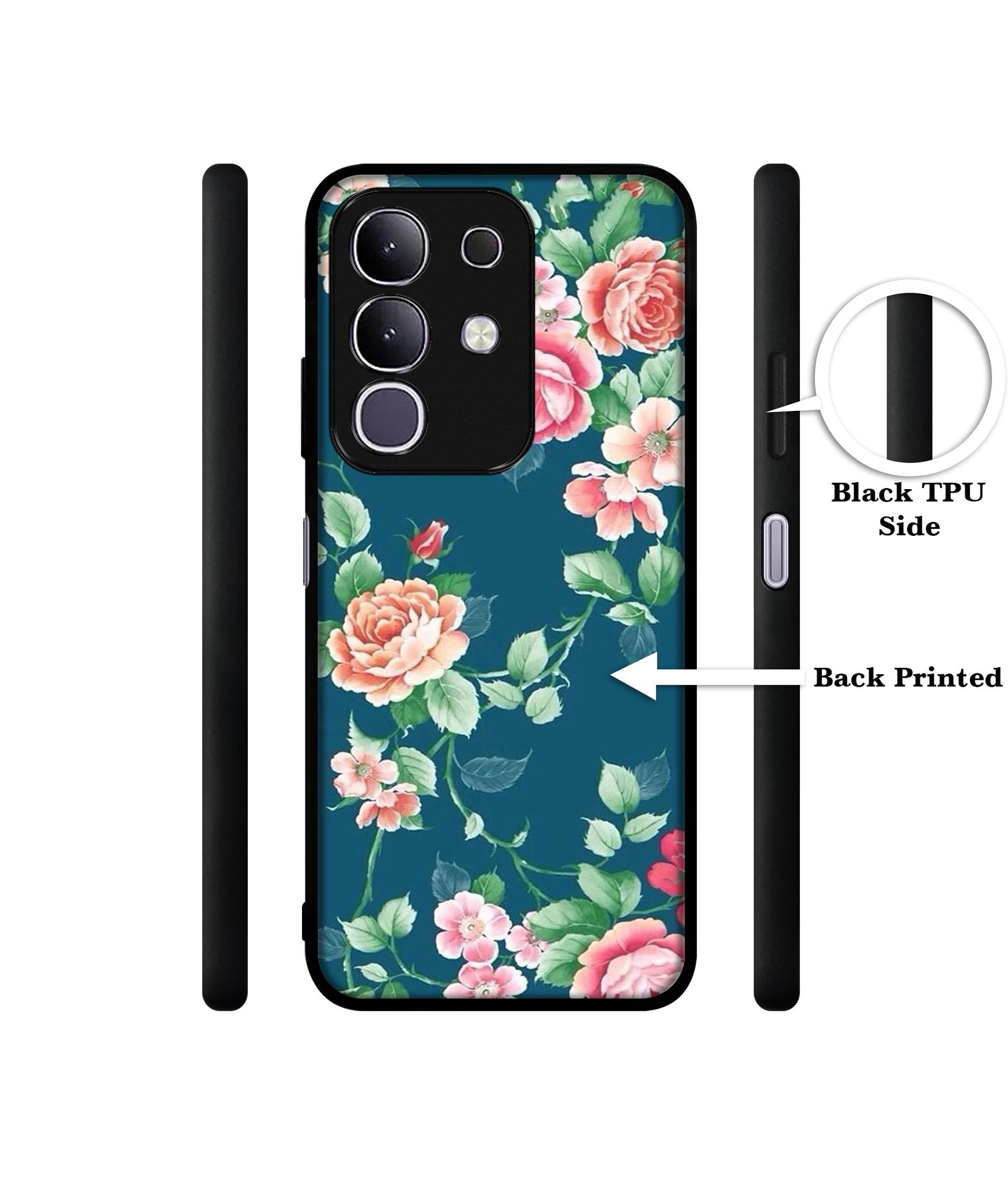 Vintage Floral Designer 2D Printed Back Case Cover for Vivo T4x 5G / Y29 4G / iQOO Z10x 5G