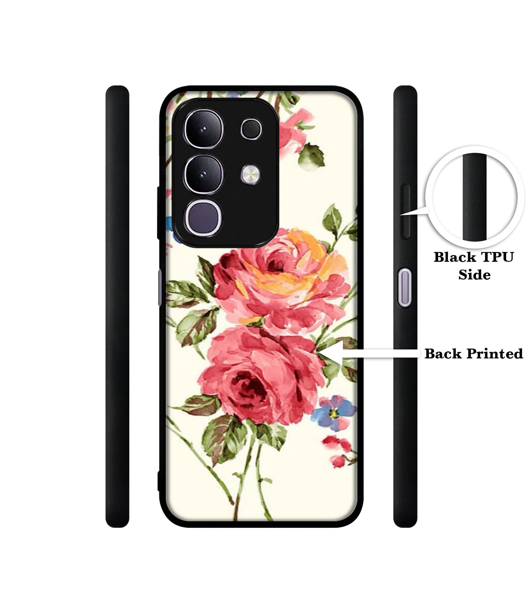 Vintage Painting Flower Designer 2D Printed Back Case Cover for Vivo T4x 5G / Y29 4G / iQOO Z10x 5G