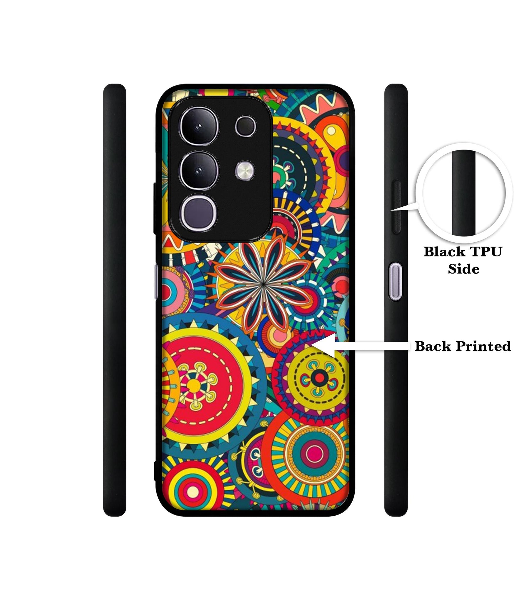 Ring Pattern Print Designer 2D Printed Back Case Cover for Vivo T4x 5G / Y29 4G / iQOO Z10x 5G