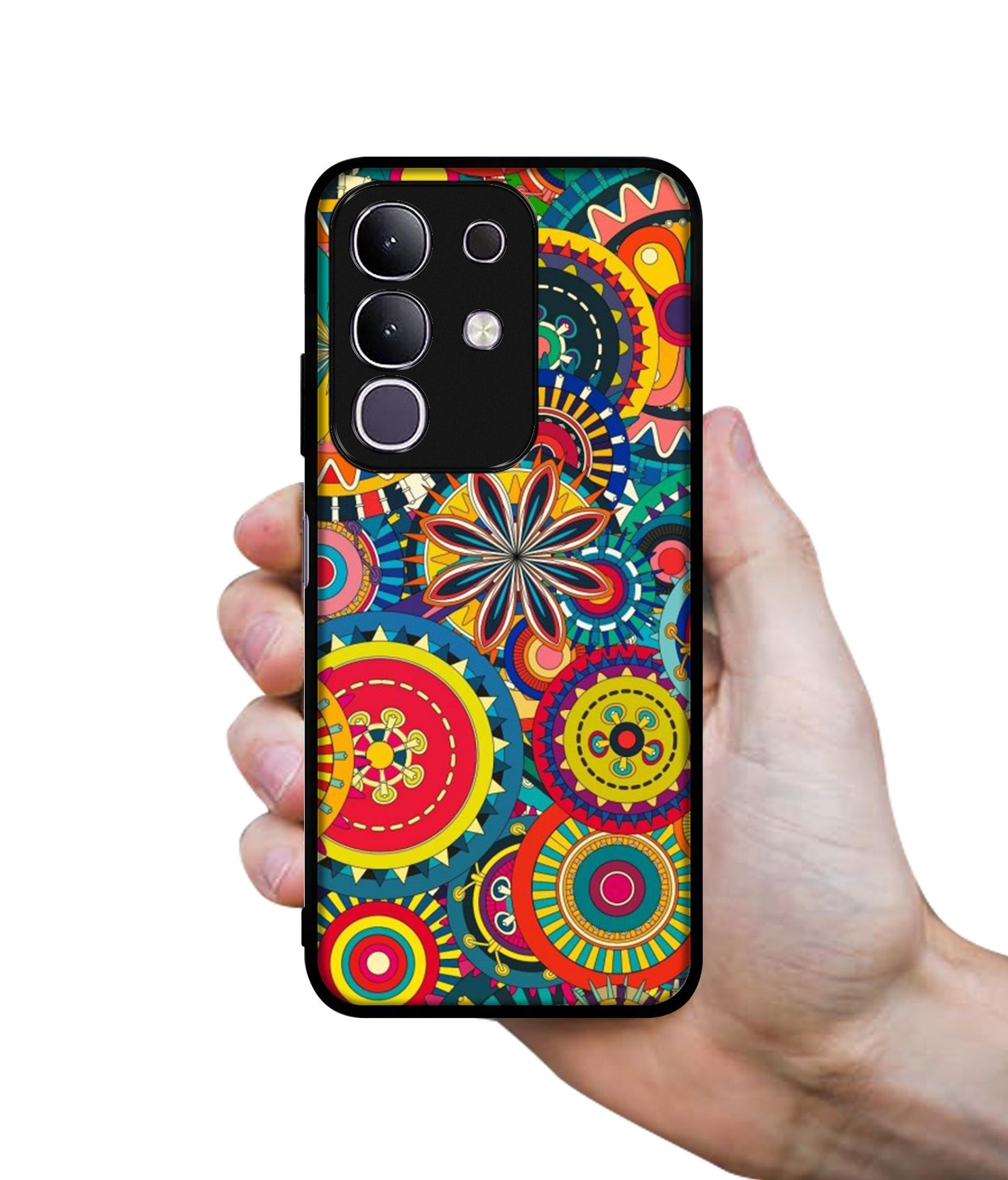 Ring Pattern Print Designer 2D Printed Back Case Cover for Vivo T4x 5G / Y29 4G / iQOO Z10x 5G