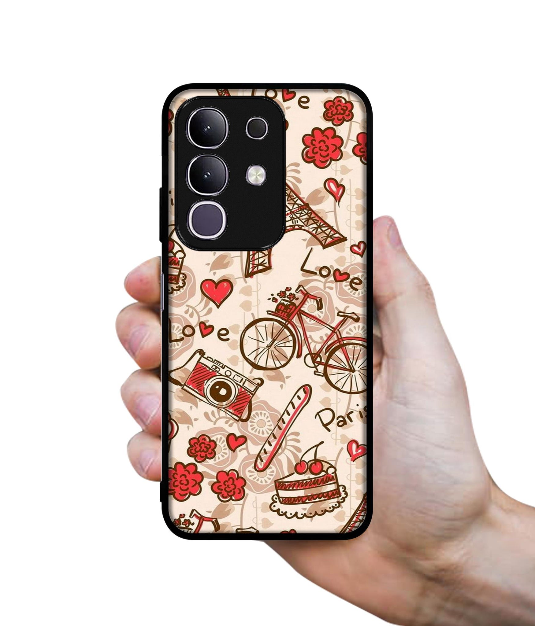 Vintage Paris Designer 2D Printed Back Case Cover for Vivo T4x 5G / Y29 4G / iQOO Z10x 5G