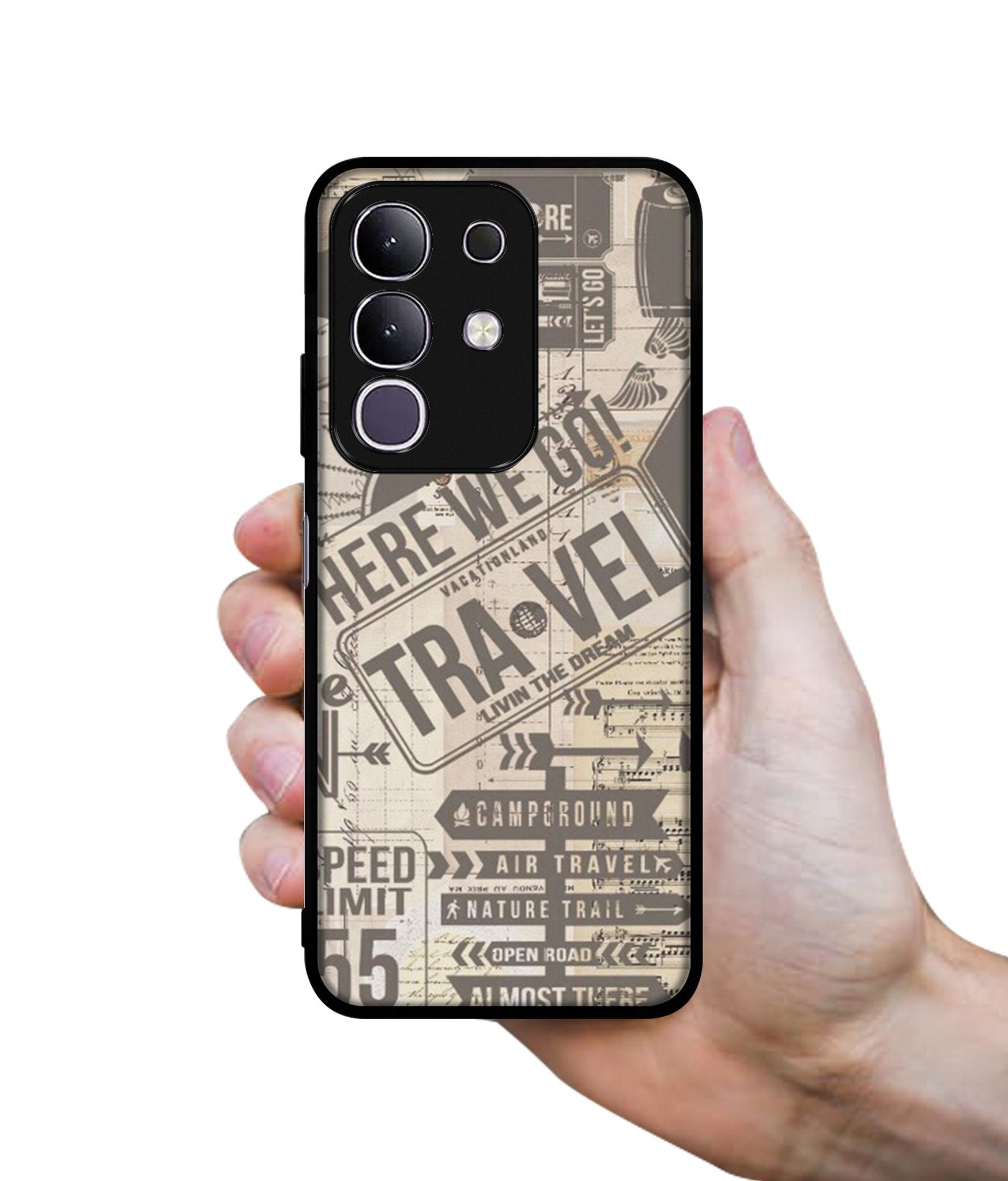 Travel Designer 2D Printed Back Case Cover for Vivo T4x 5G / Y29 4G / iQOO Z10x 5G
