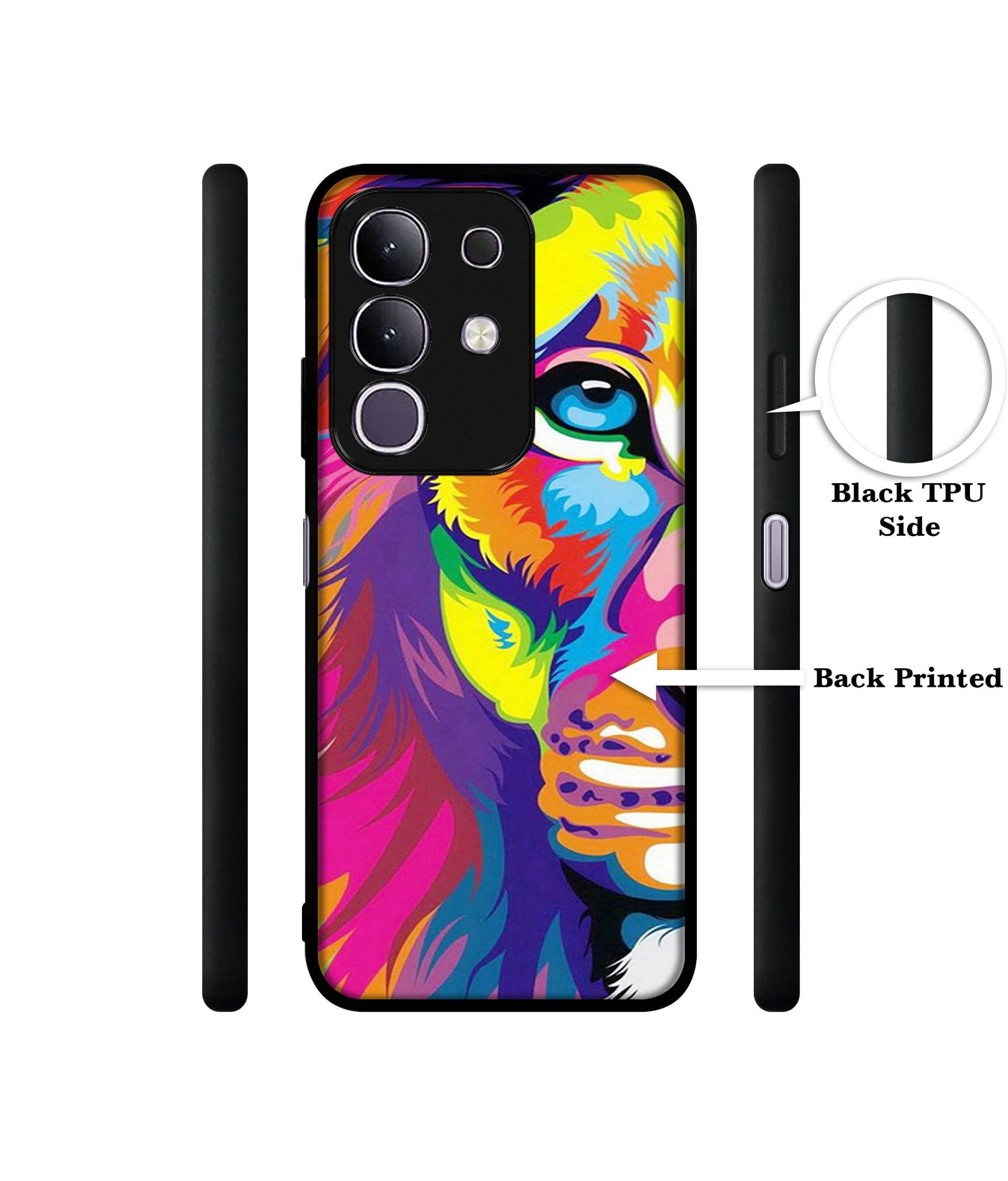 Lion Designer 2D Printed Back Case Cover for Vivo T4x 5G / Y29 4G / iQOO Z10x 5G