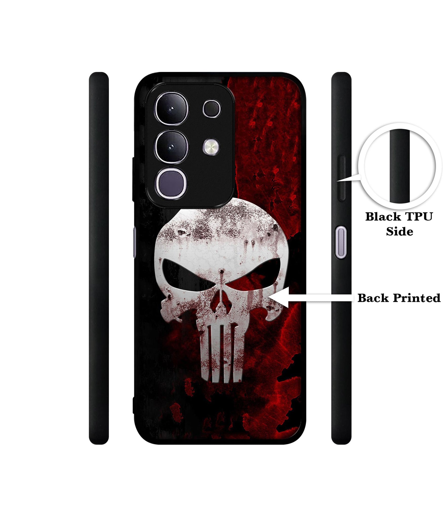 Punisher Skull Designer 2D Printed Back Case Cover for Vivo T4x 5G / Y29 4G / iQOO Z10x 5G