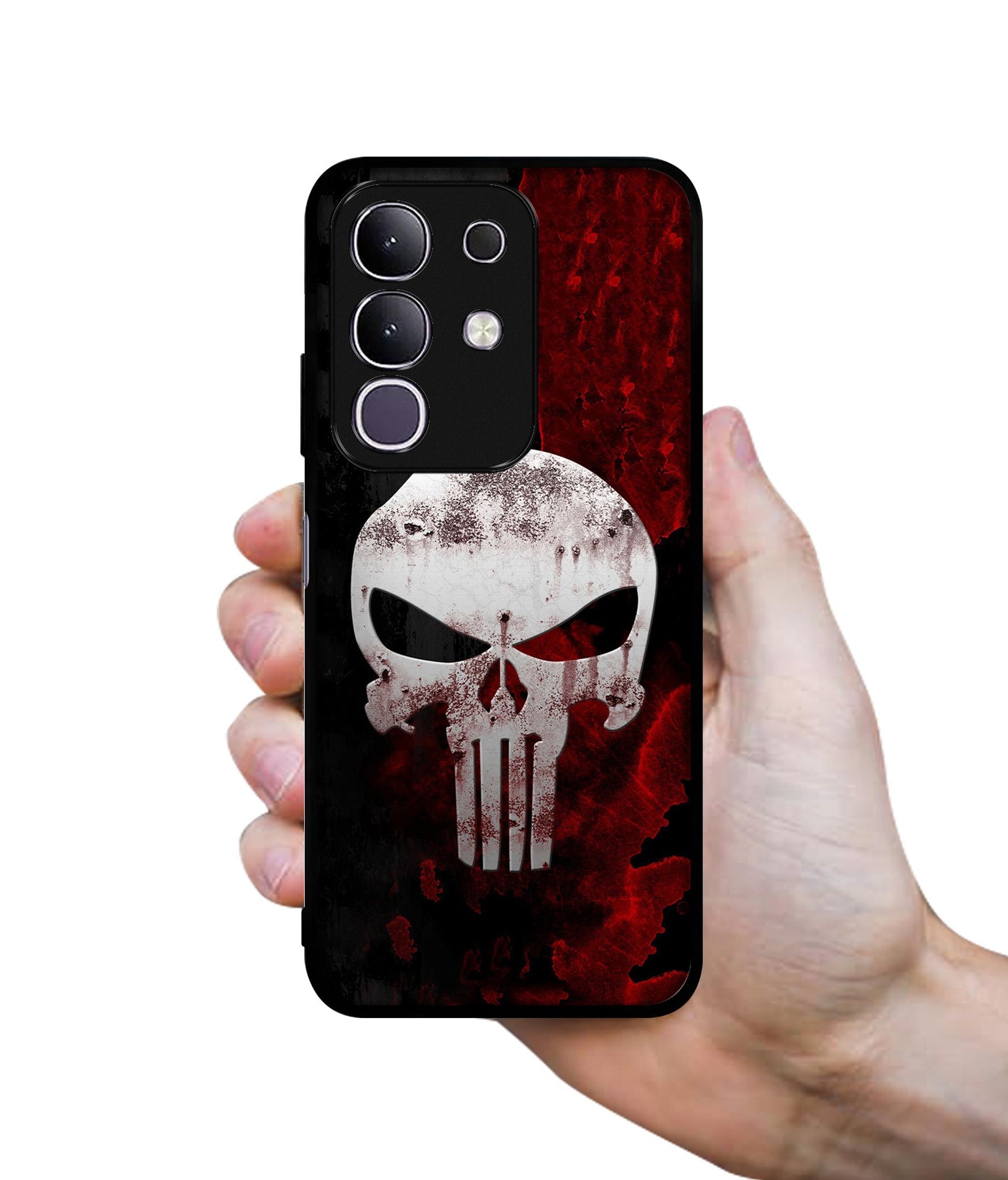 Punisher Skull Designer 2D Printed Back Case Cover for Vivo T4x 5G / Y29 4G / iQOO Z10x 5G