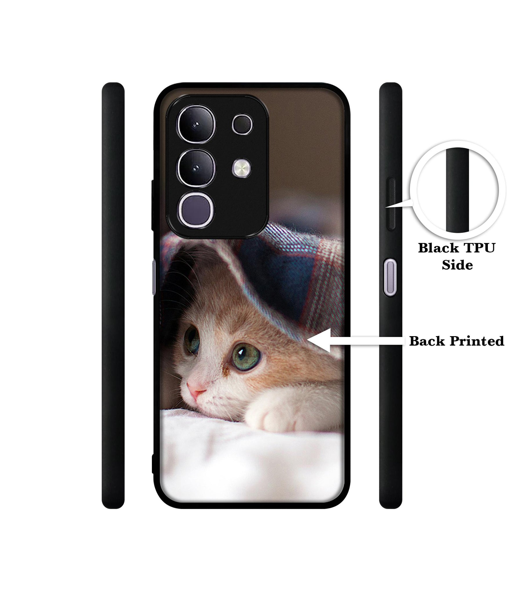 Sleepy Kitten Designer 2D Printed Back Case Cover for Vivo T4x 5G / Y29 4G / iQOO Z10x 5G