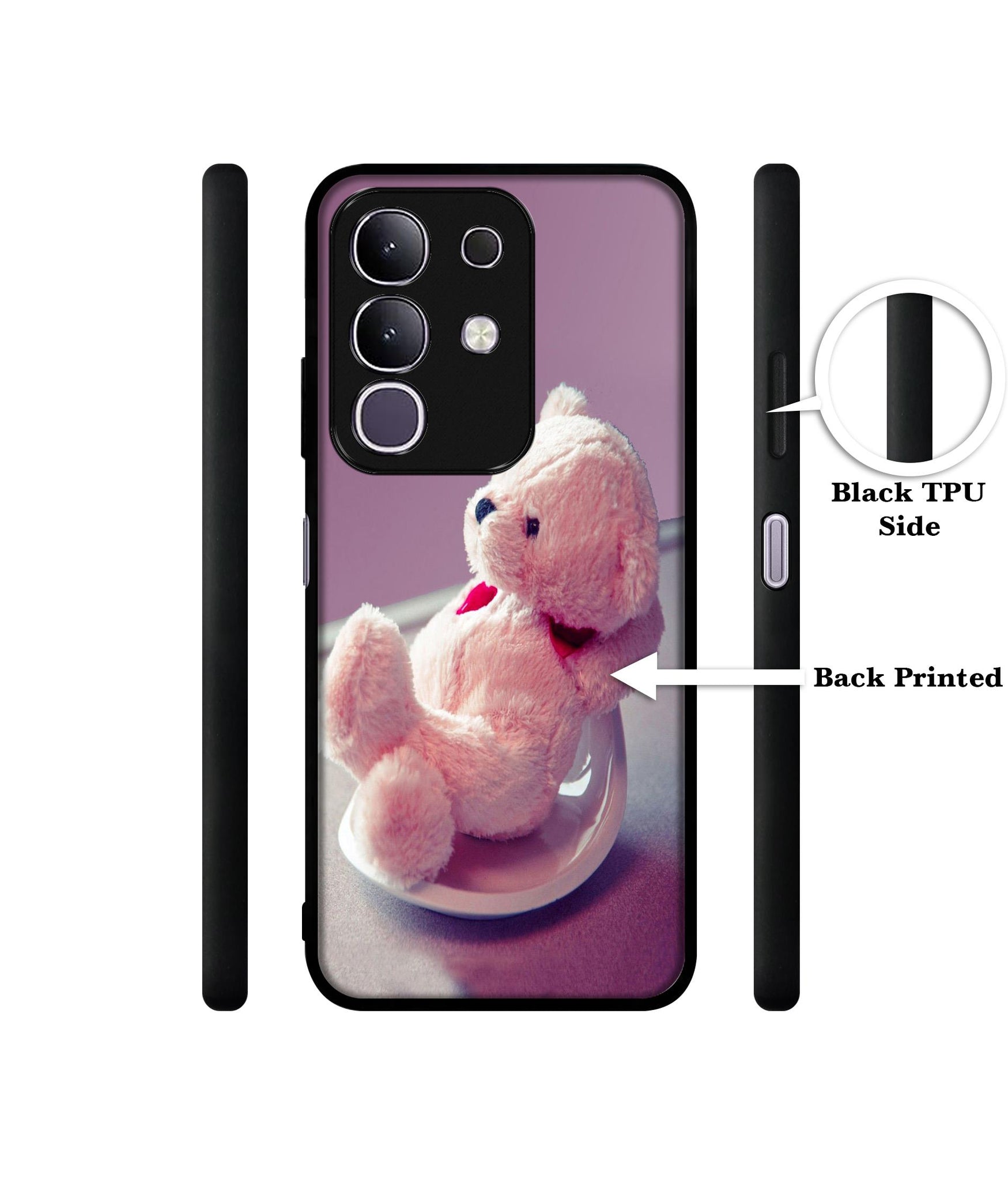 Cute Teddy Bear Designer 2D Printed Back Case Cover for Vivo T4x 5G / Y29 4G / iQOO Z10x 5G