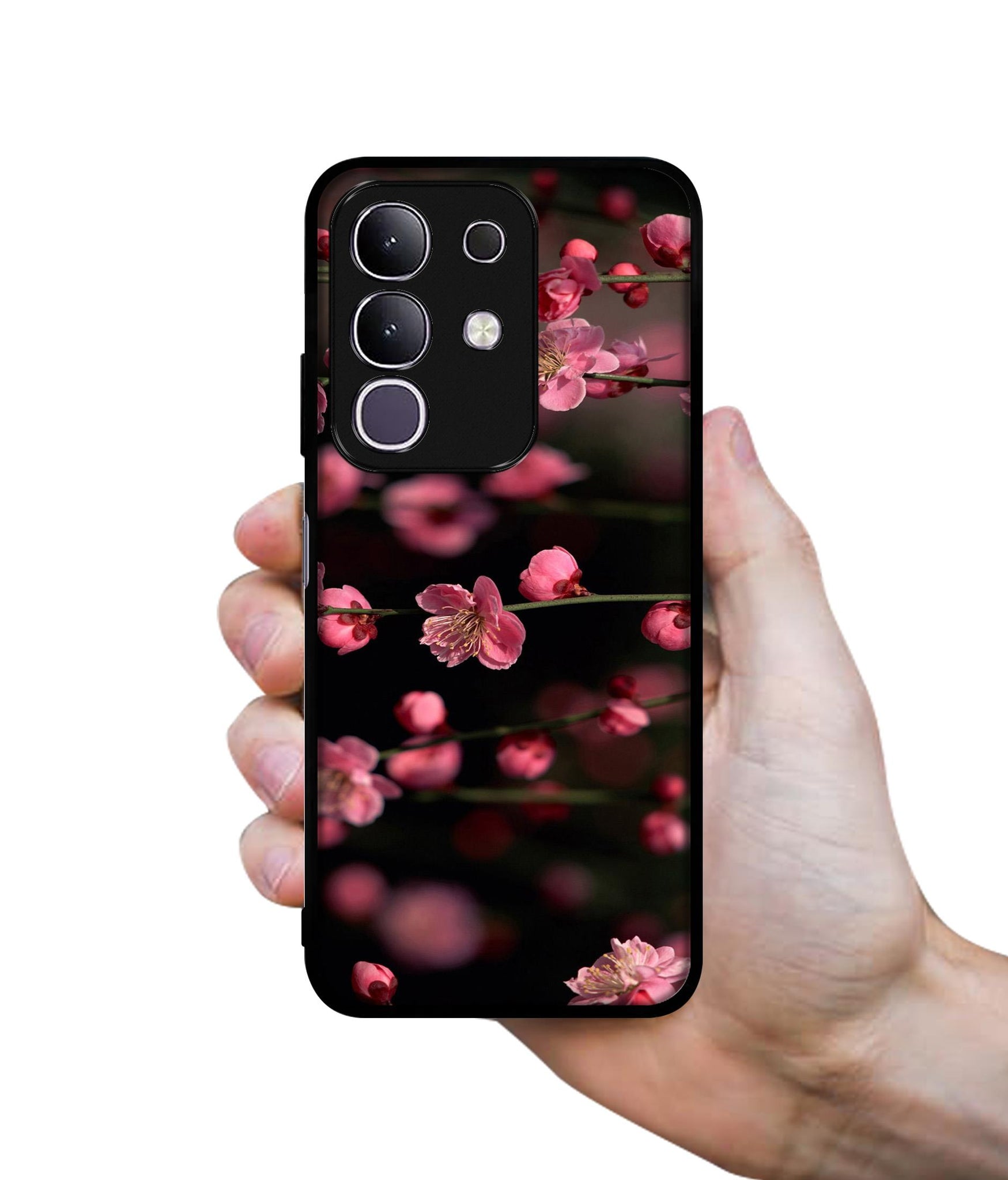 Pink Flowers Designer 2D Printed Back Case Cover for Vivo T4x 5G / Y29 4G / iQOO Z10x 5G