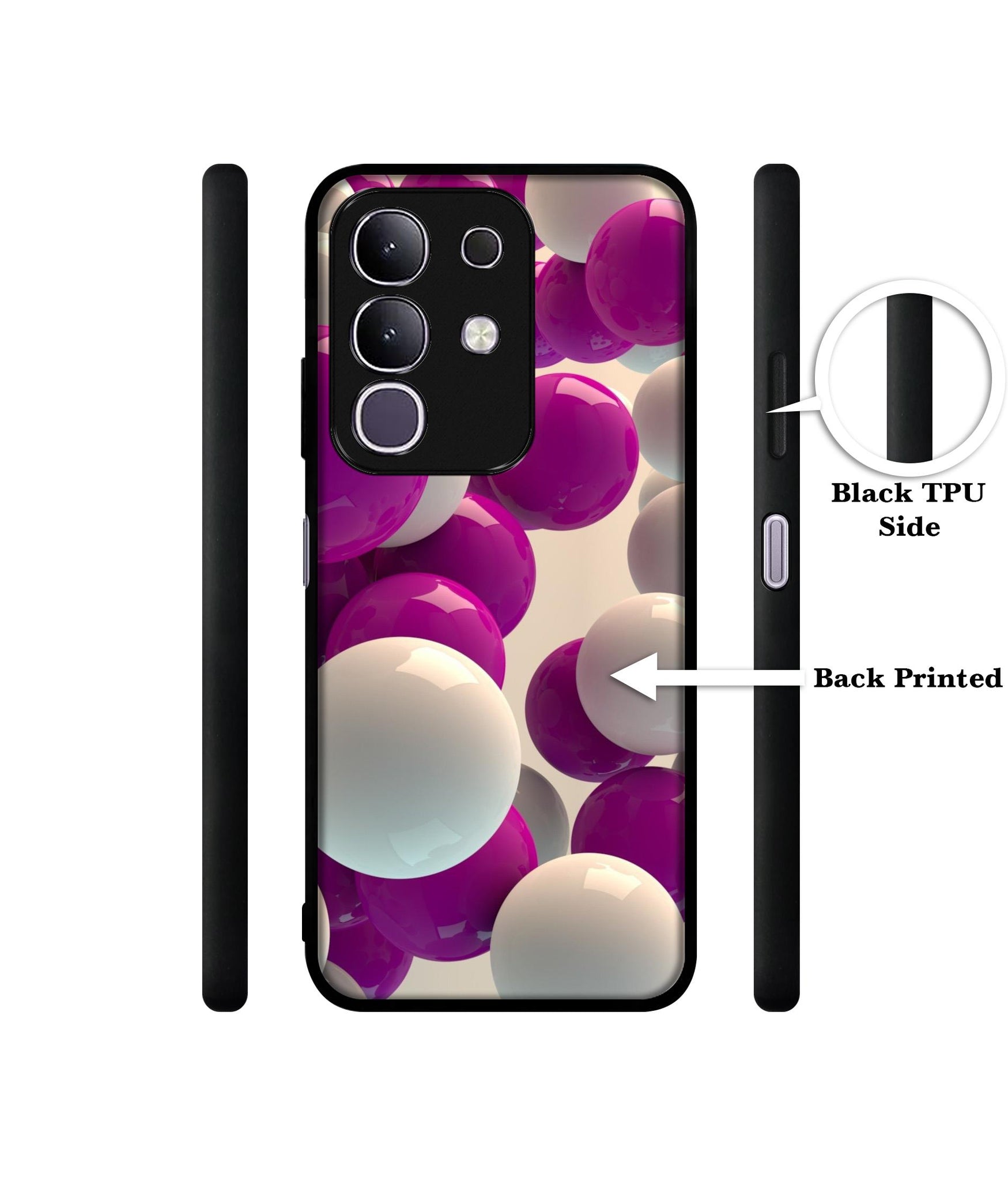 3D Balloons Designer 2D Printed Back Case Cover for Vivo T4x 5G / Y29 4G / iQOO Z10x 5G