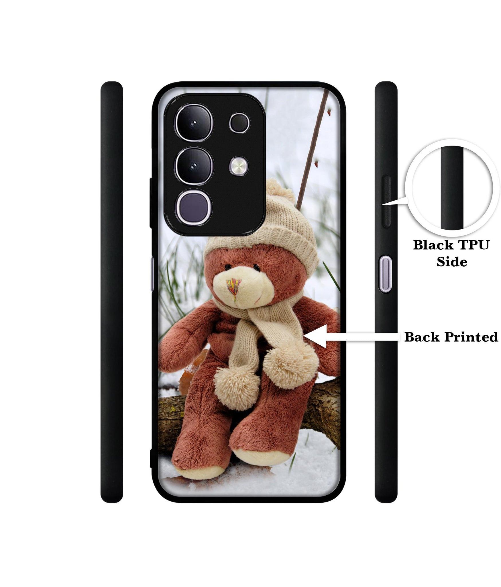 Woolen Bear Designer 2D Printed Back Case Cover for Vivo T4x 5G / Y29 4G / iQOO Z10x 5G