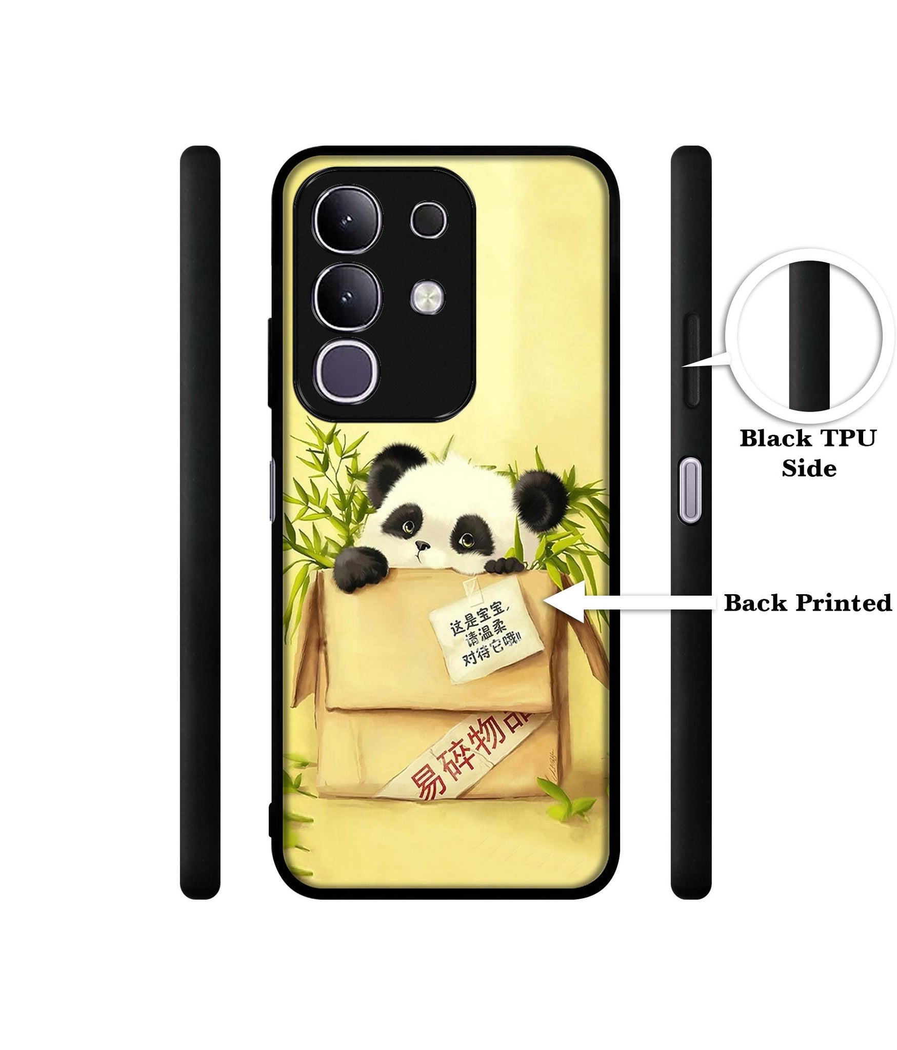 Panda In Box Designer 2D Printed Back Case Cover for Vivo T4x 5G / Y29 4G / iQOO Z10x 5G