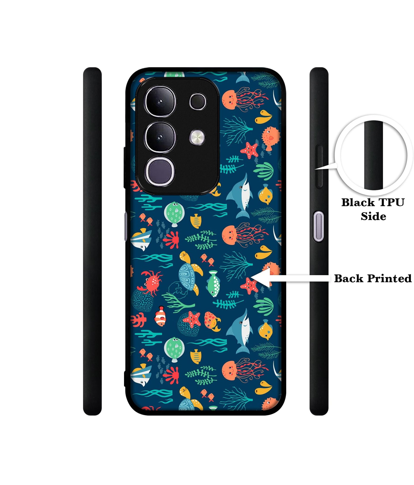 Aquarium Texture Designer 2D Printed Back Case Cover for Vivo T4x 5G / Y29 4G / iQOO Z10x 5G