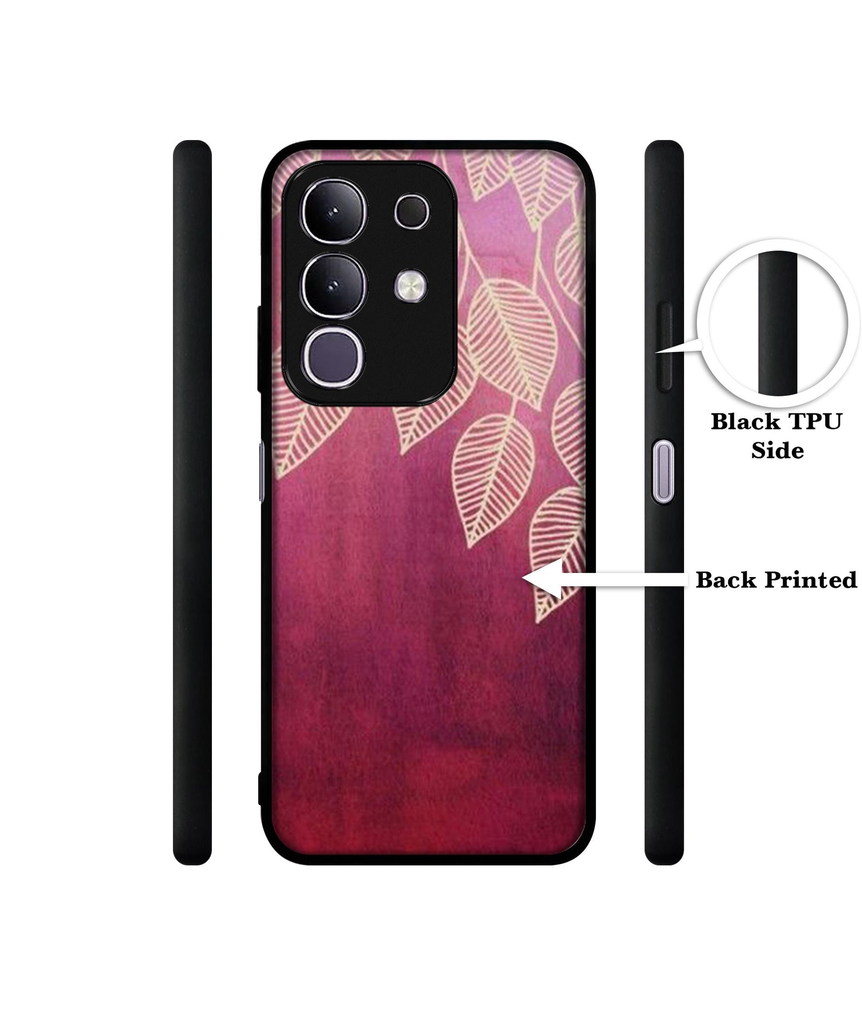 Leaf Pattern Designer 2D Printed Back Case Cover for Vivo T4x 5G / Y29 4G / iQOO Z10x 5G