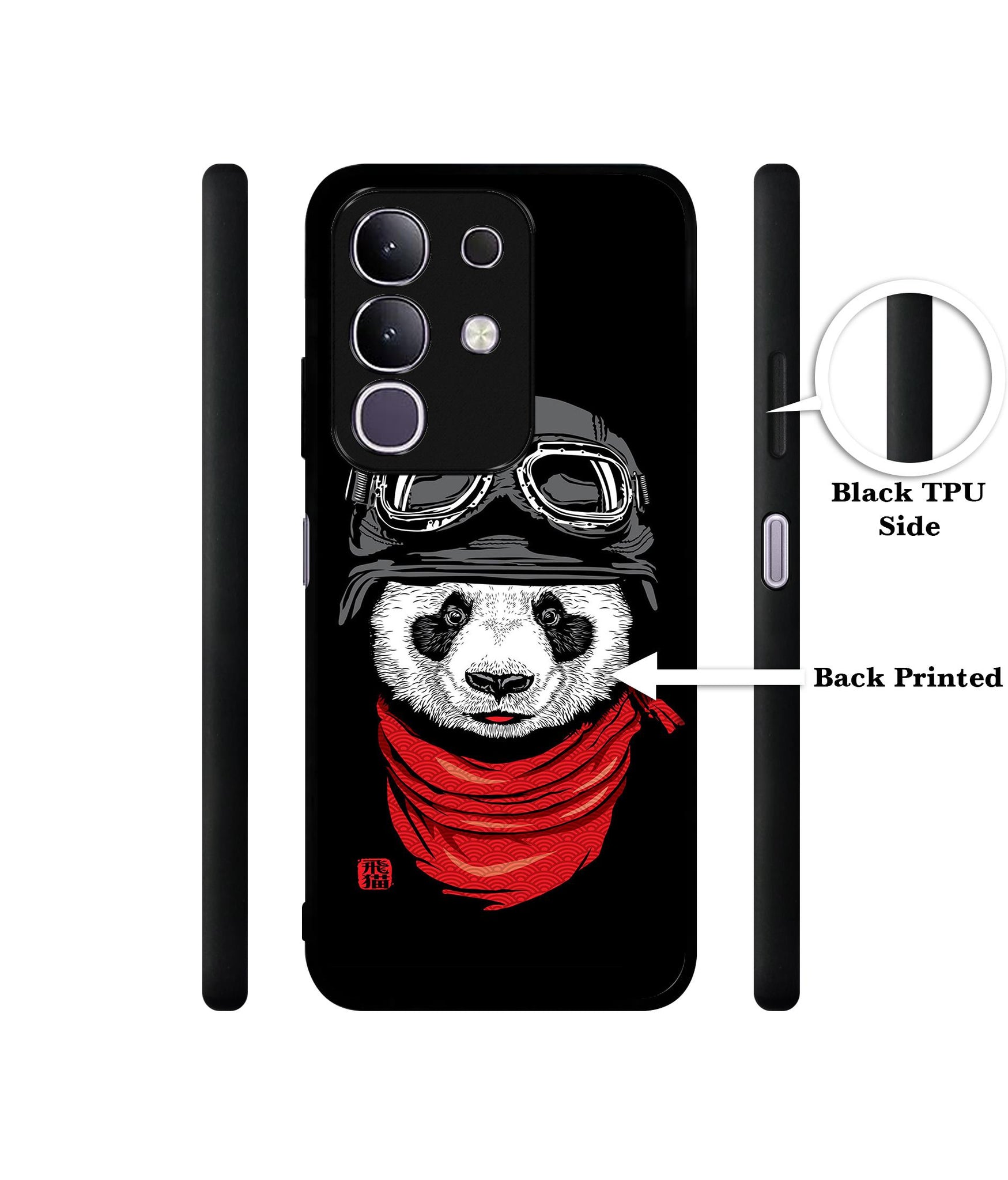 Biker Panda Designer 2D Printed Back Case Cover for Vivo T4x 5G / Y29 4G / iQOO Z10x 5G