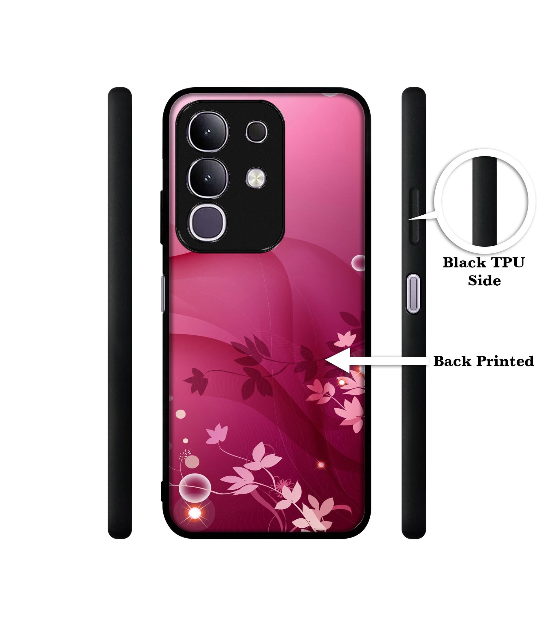 Pink Abstract Designer 2D Printed Back Case Cover for Vivo T4x 5G / Y29 4G / iQOO Z10x 5G
