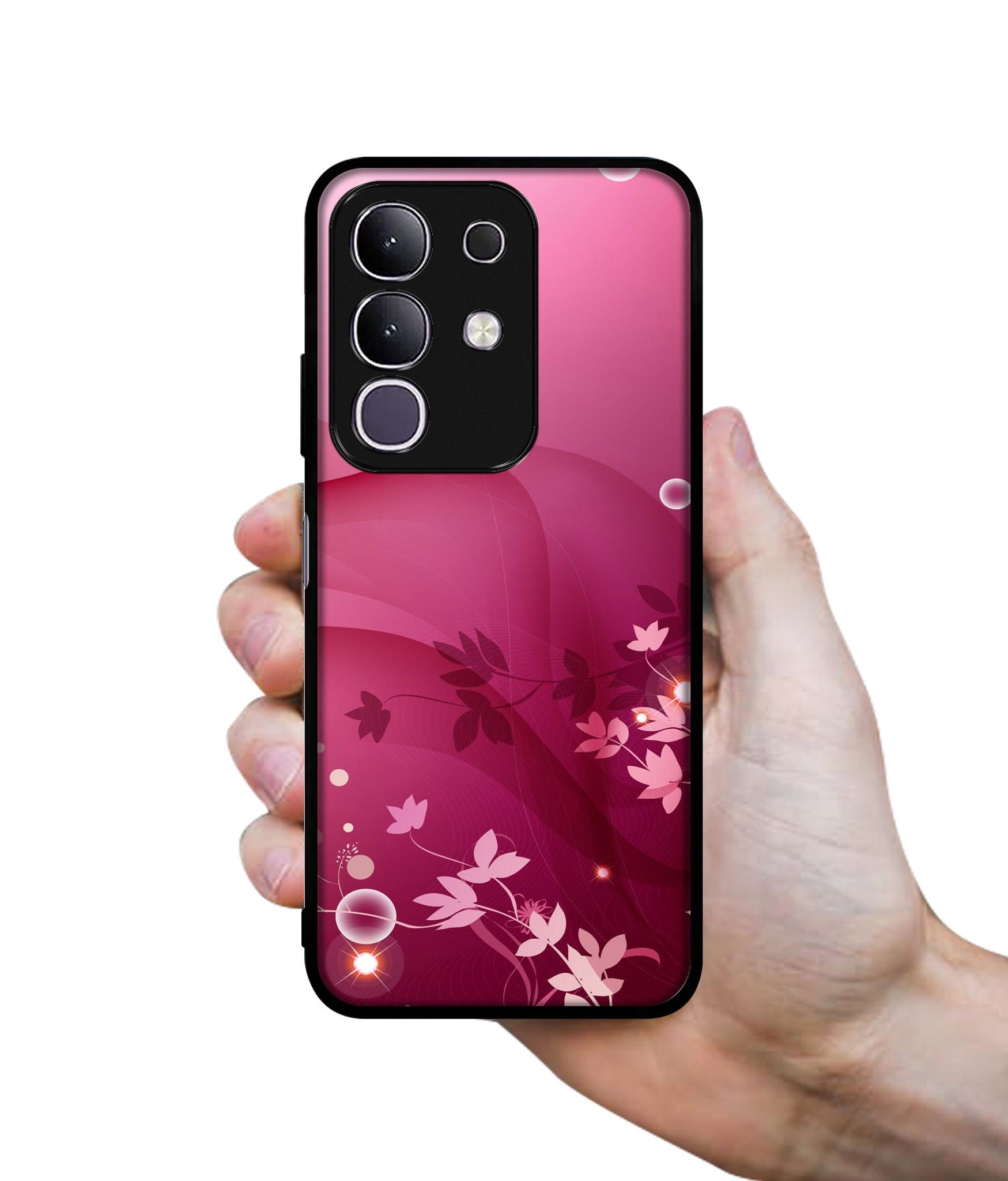 Pink Abstract Designer 2D Printed Back Case Cover for Vivo T4x 5G / Y29 4G / iQOO Z10x 5G