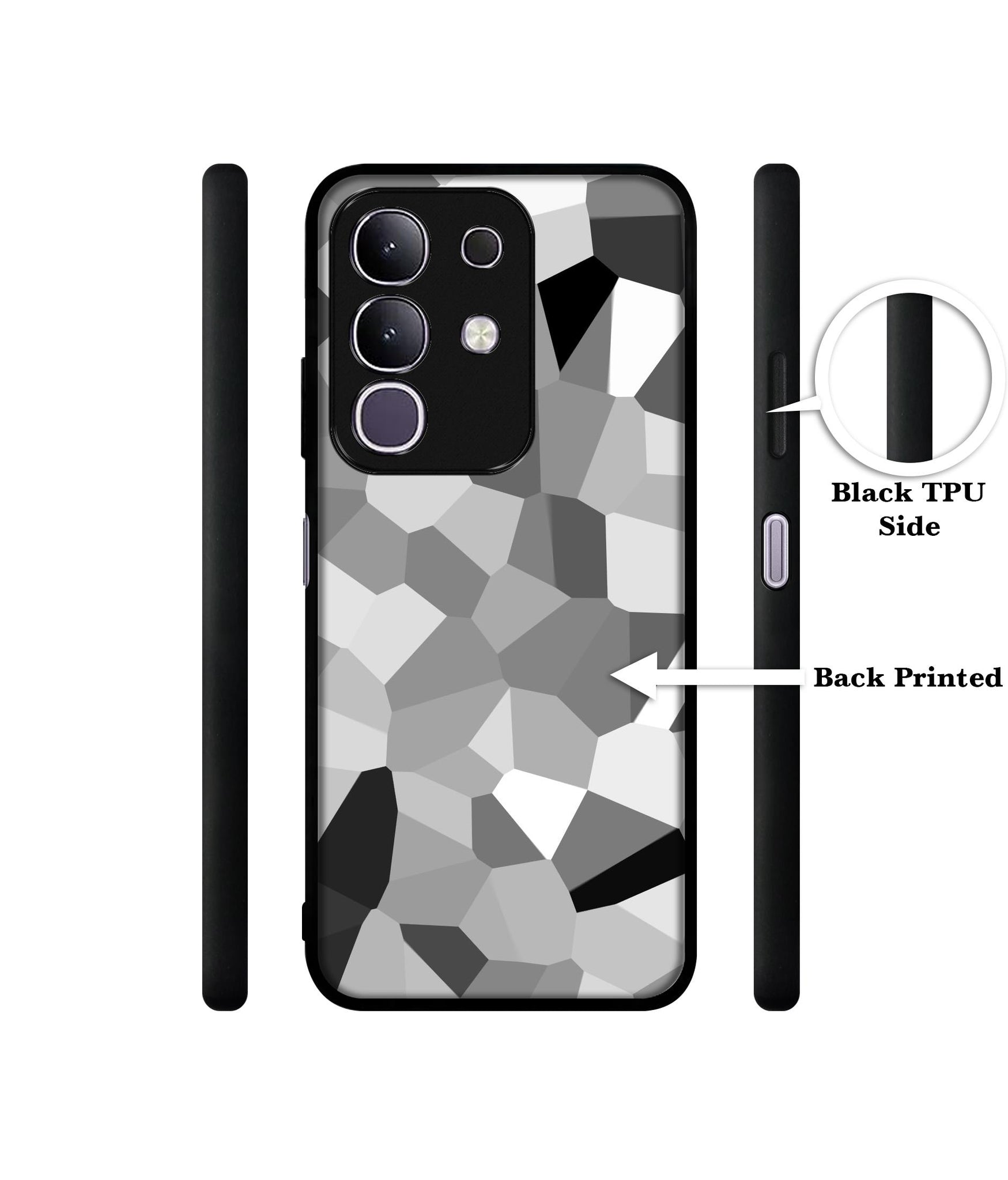 Black & White Mathematical Shape Designer 2D Printed Back Case Cover for Vivo T4x 5G / Y29 4G / iQOO Z10x 5G
