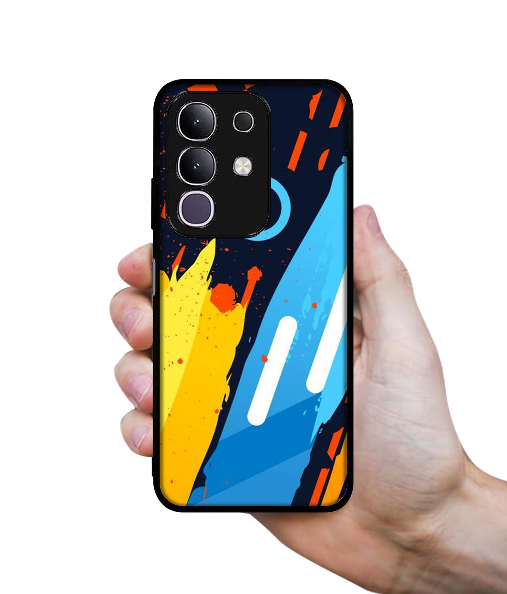 Abstract Stripes Geometric Figures Designer 2D Printed Back Case Cover for Vivo T4x 5G / Y29 4G / iQOO Z10x 5G
