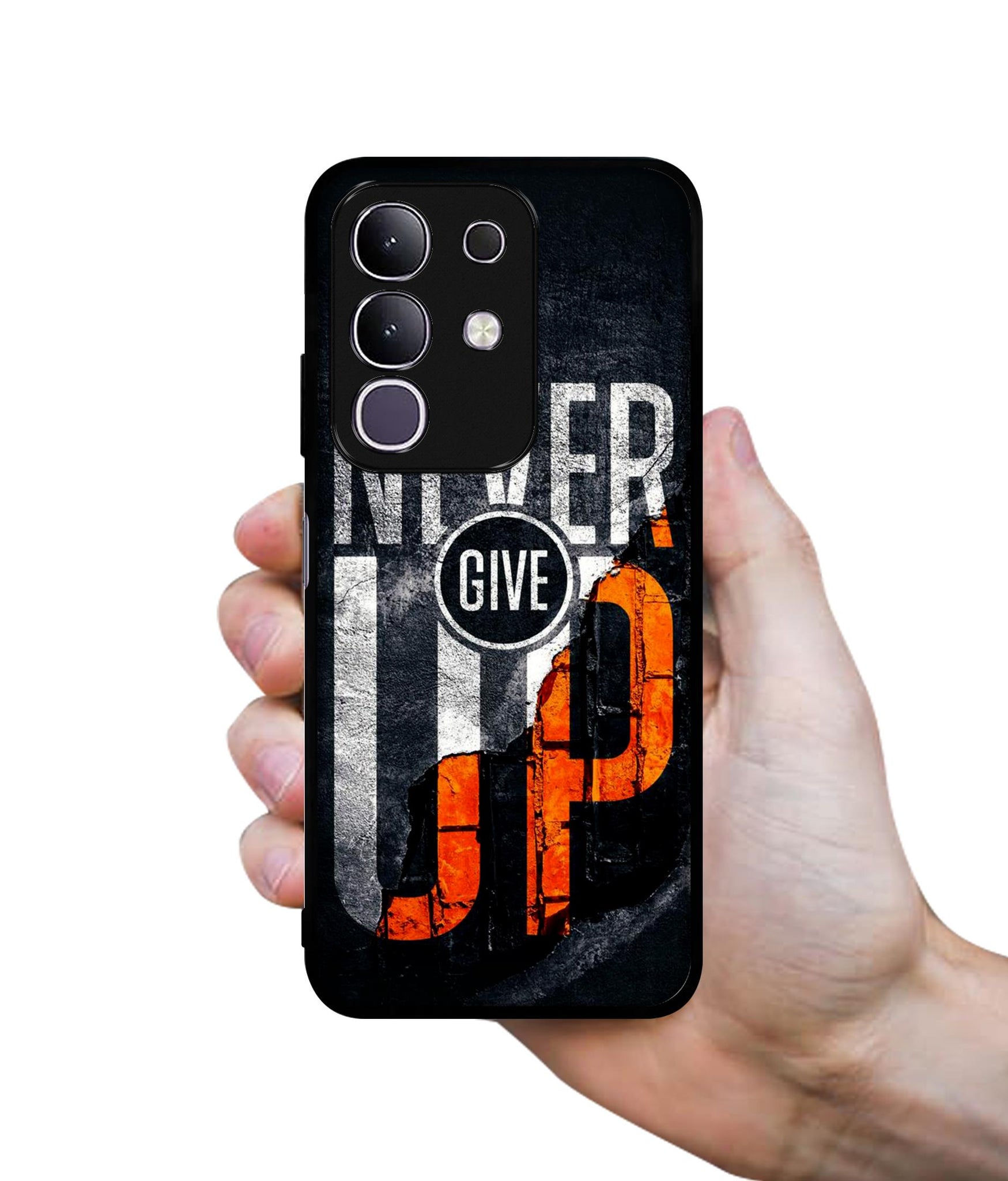 Never Give Up Designer 2D Printed Back Case Cover for Vivo T4x 5G / Y29 4G / iQOO Z10x 5G