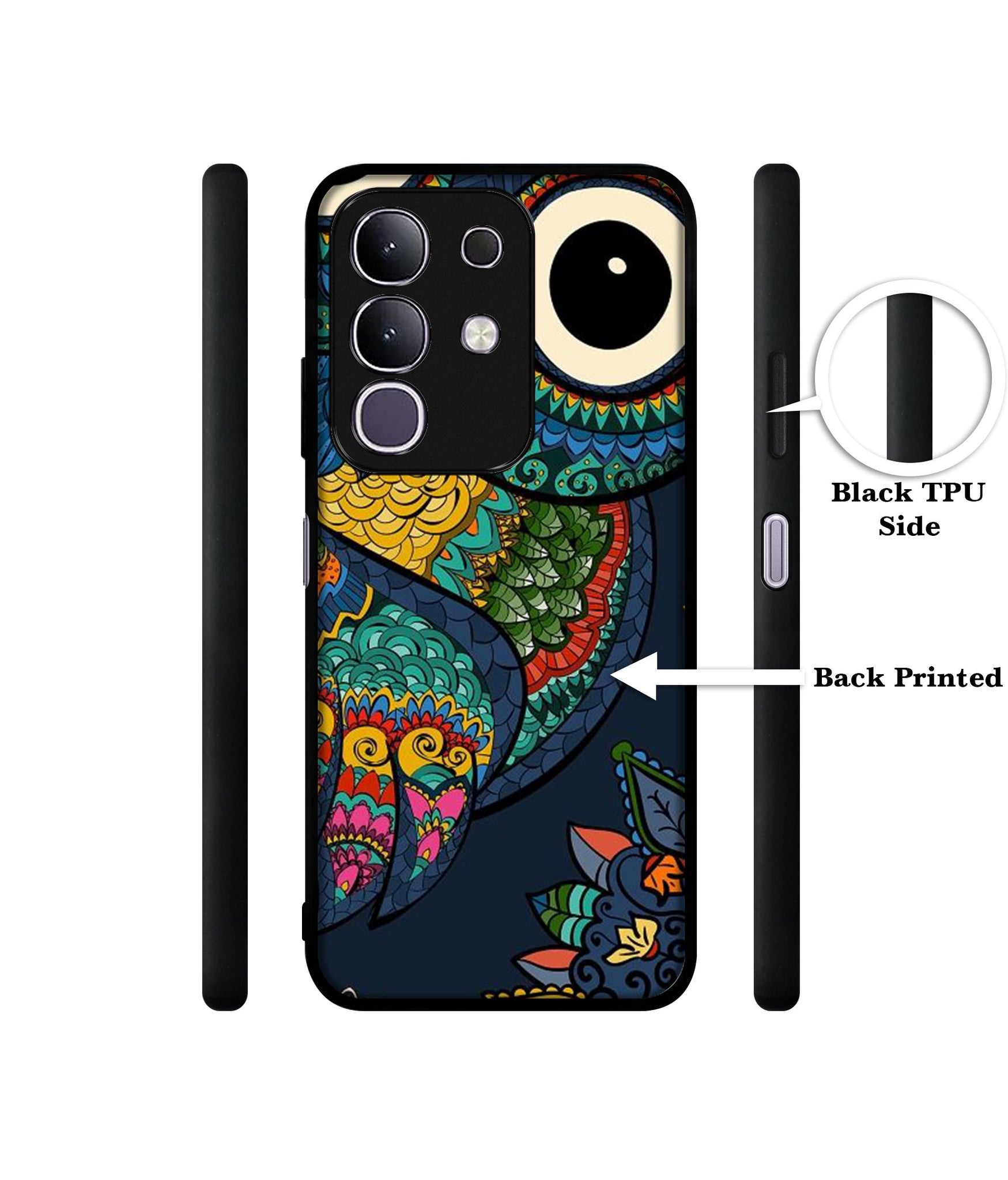 Owl Illustration Designer 2D Printed Back Case Cover for Vivo T4x 5G / Y29 4G / iQOO Z10x 5G