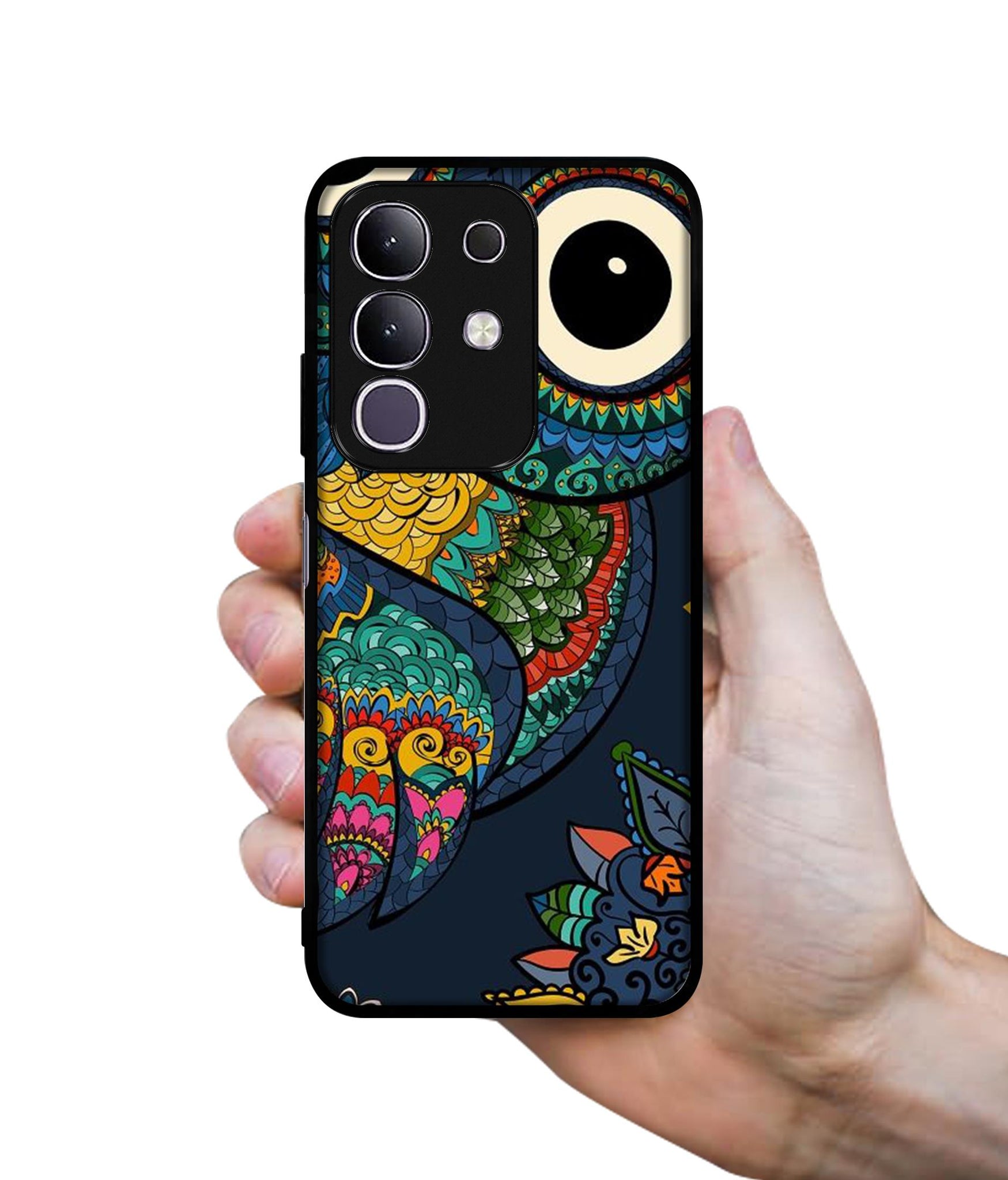 Owl Illustration Designer 2D Printed Back Case Cover for Vivo T4x 5G / Y29 4G / iQOO Z10x 5G