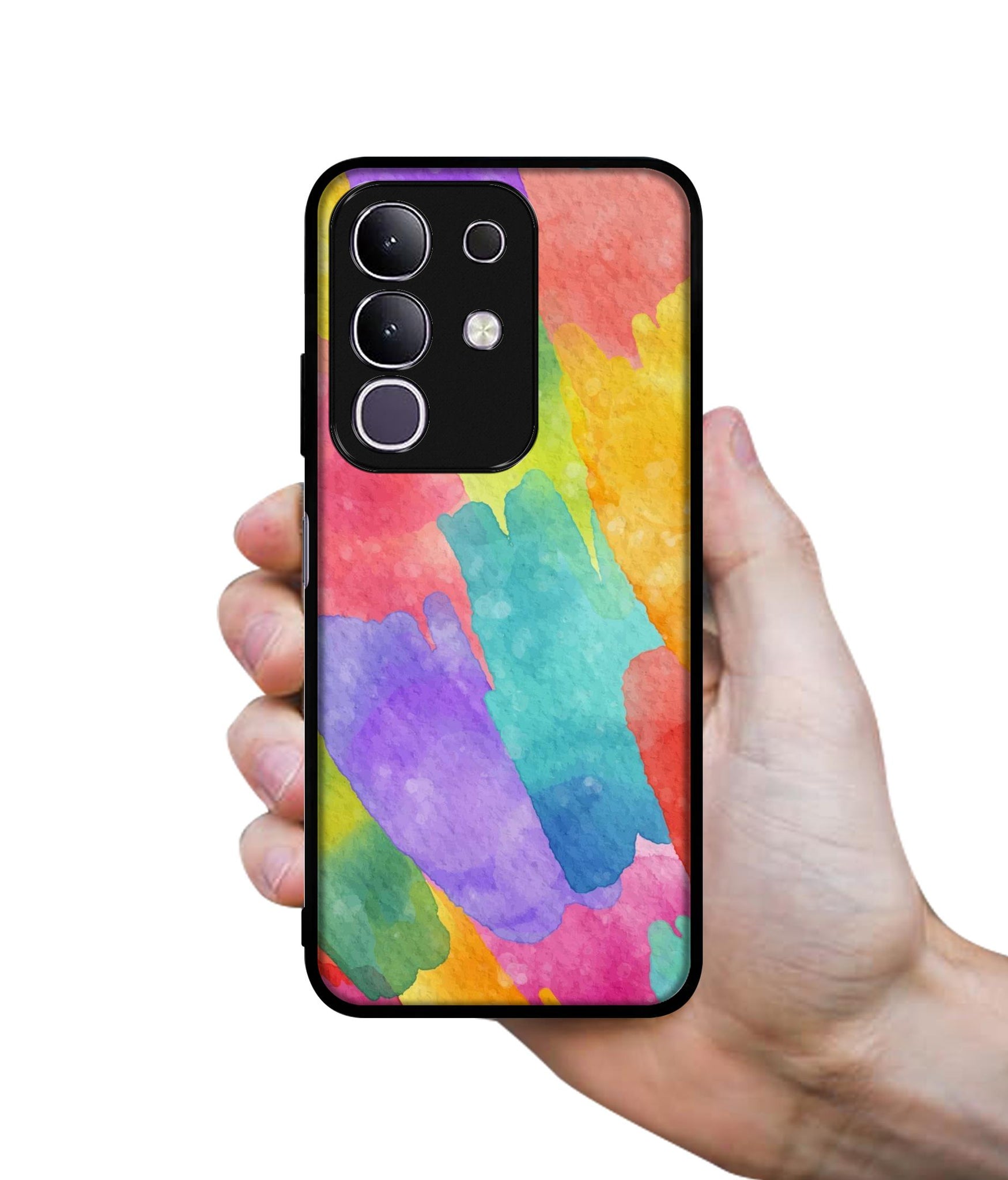Water Paint Colorful Abstract Designer 2D Printed Back Case Cover for Vivo T4x 5G / Y29 4G / iQOO Z10x 5G