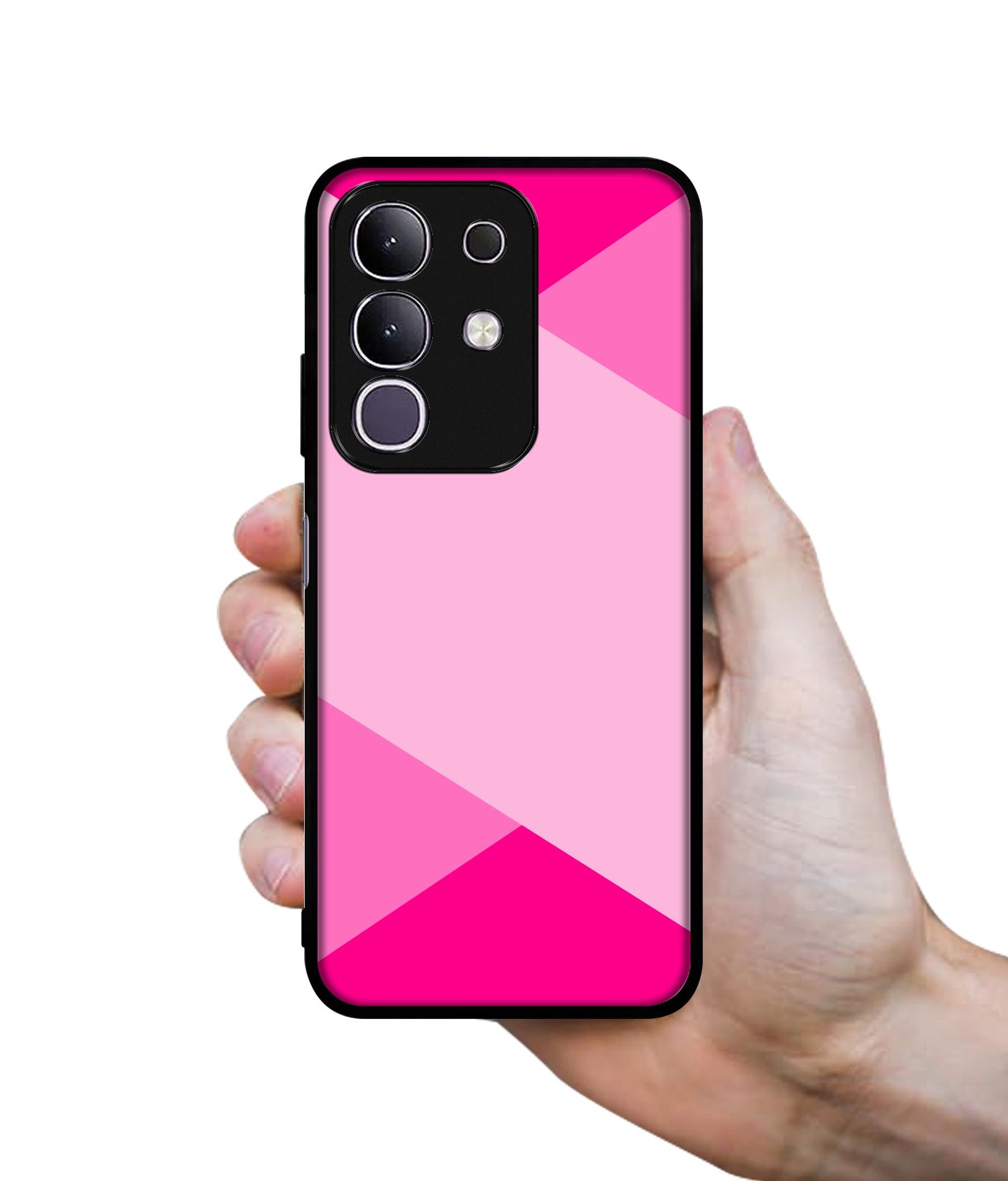 Pink Cross Vector Designer 2D Printed Back Case Cover for Vivo T4x 5G / Y29 4G / iQOO Z10x 5G