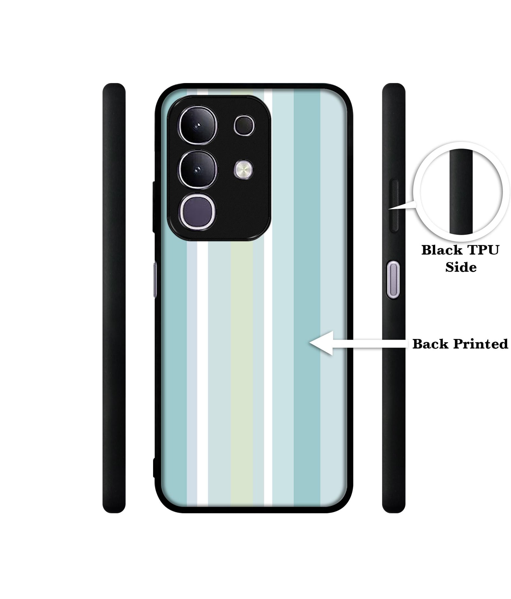 Light Green Stripes Designer 2D Printed Back Case Cover for Vivo T4x 5G / Y29 4G / iQOO Z10x 5G