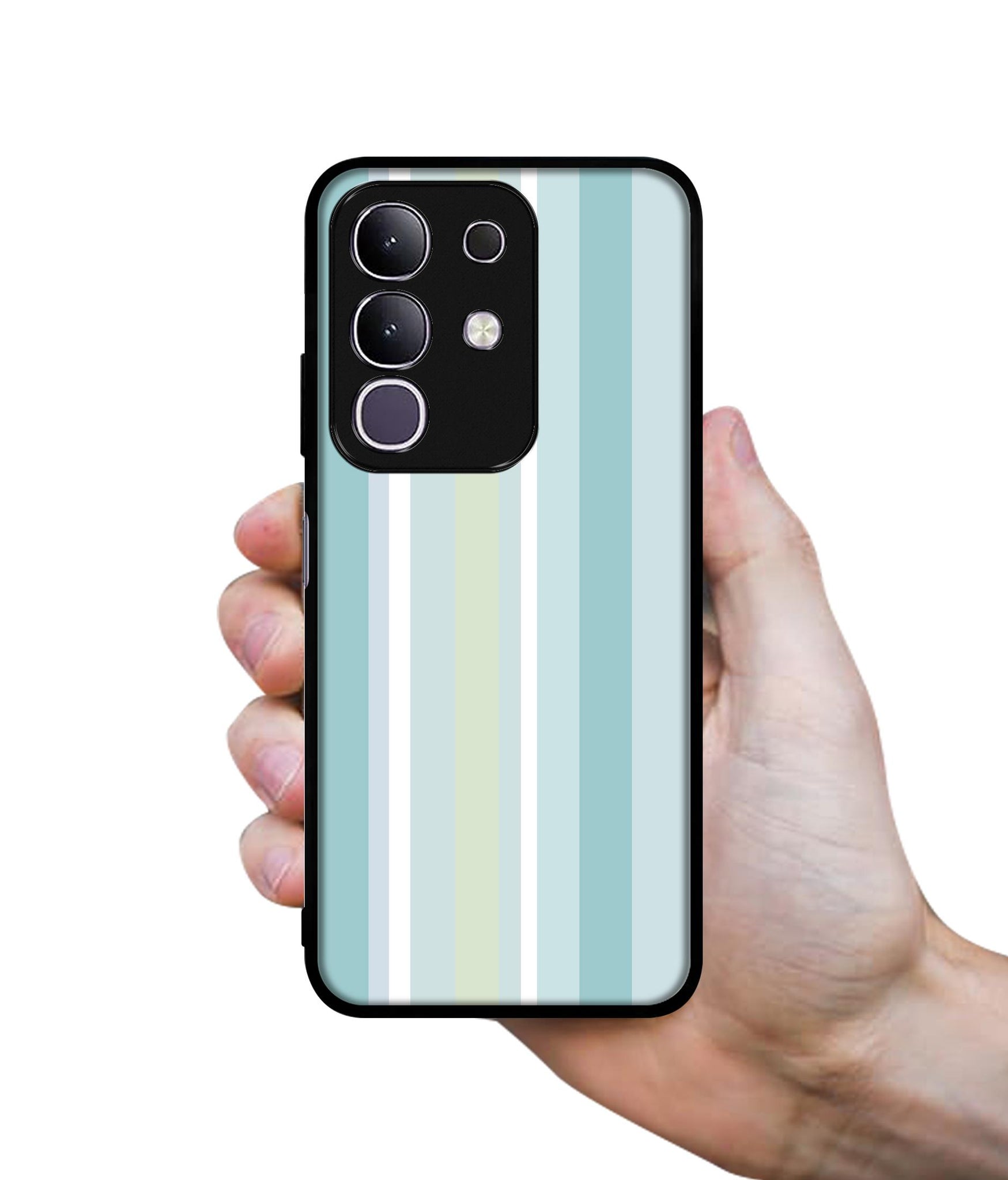 Light Green Stripes Designer 2D Printed Back Case Cover for Vivo T4x 5G / Y29 4G / iQOO Z10x 5G