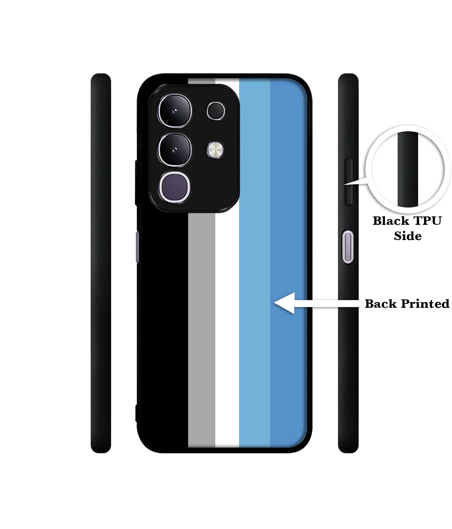White and Blue Lines Designer 2D Printed Back Case Cover for Vivo T4x 5G / Y29 4G / iQOO Z10x 5G