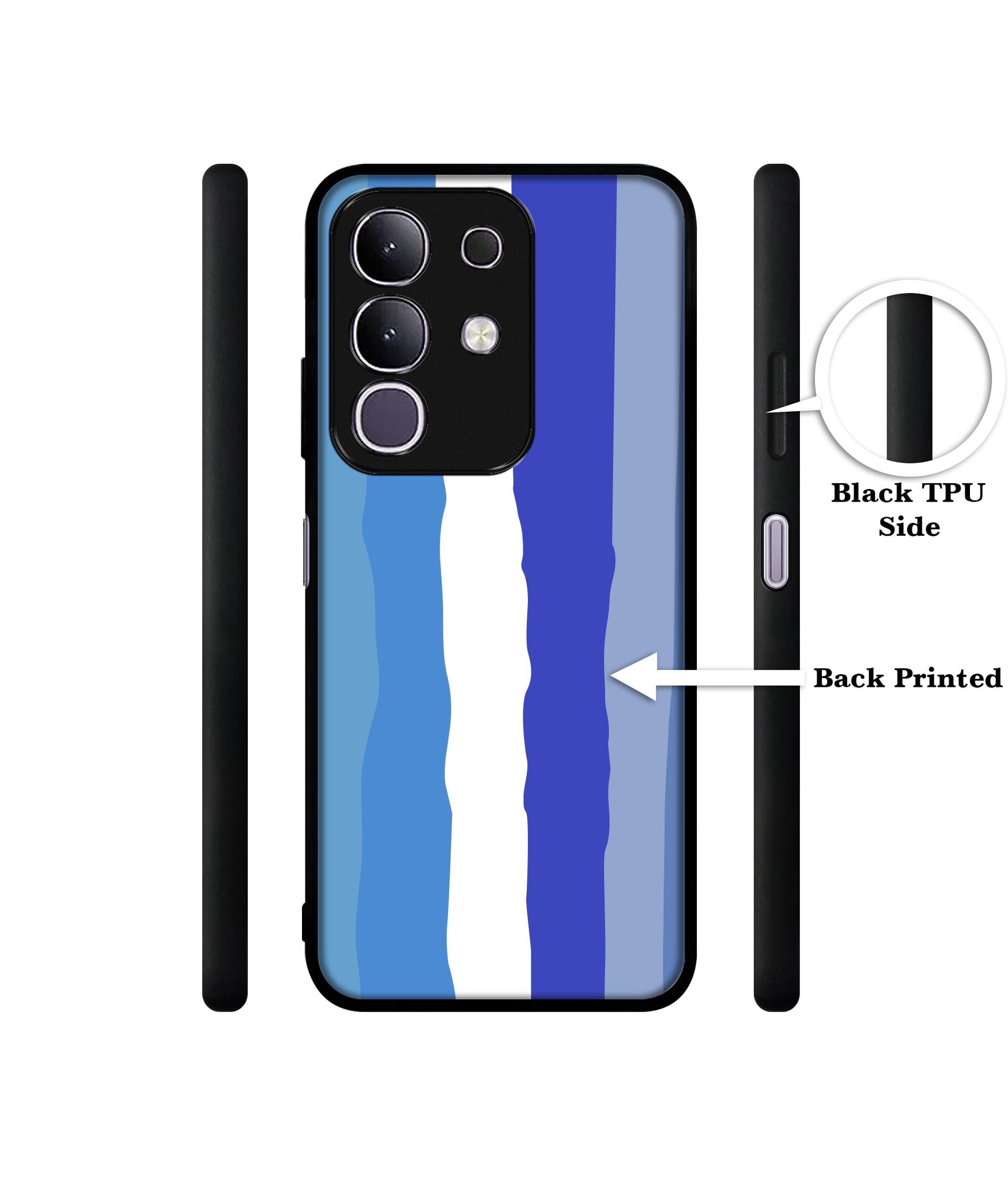 Blue Stripes Rainbow Designer 2D Printed Back Case Cover for Vivo T4x 5G / Y29 4G / iQOO Z10x 5G
