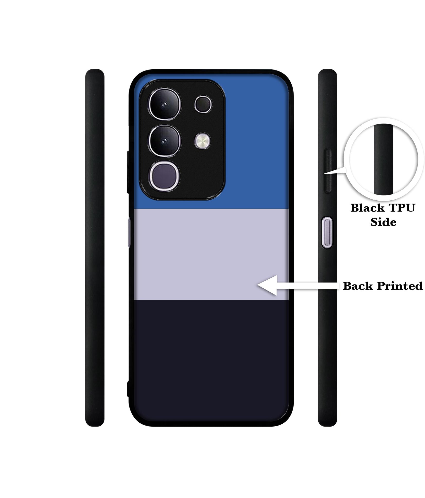 Three Color Stripes Designer 2D Printed Back Case Cover for Vivo T4x 5G / Y29 4G / iQOO Z10x 5G