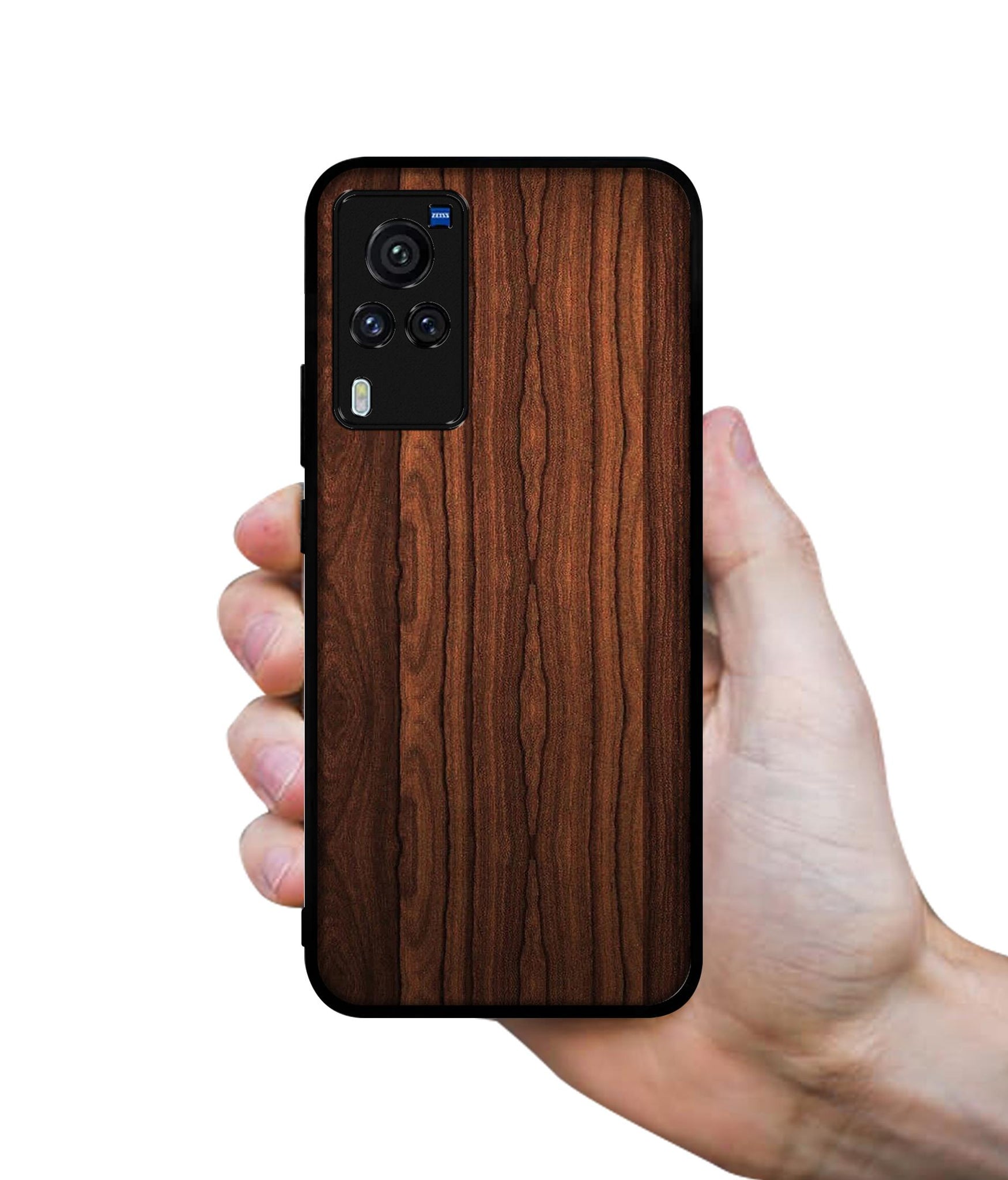 Brown Wooden Texture Designer 2D Printed Back Case Cover for Vivo X60 Pro 5G