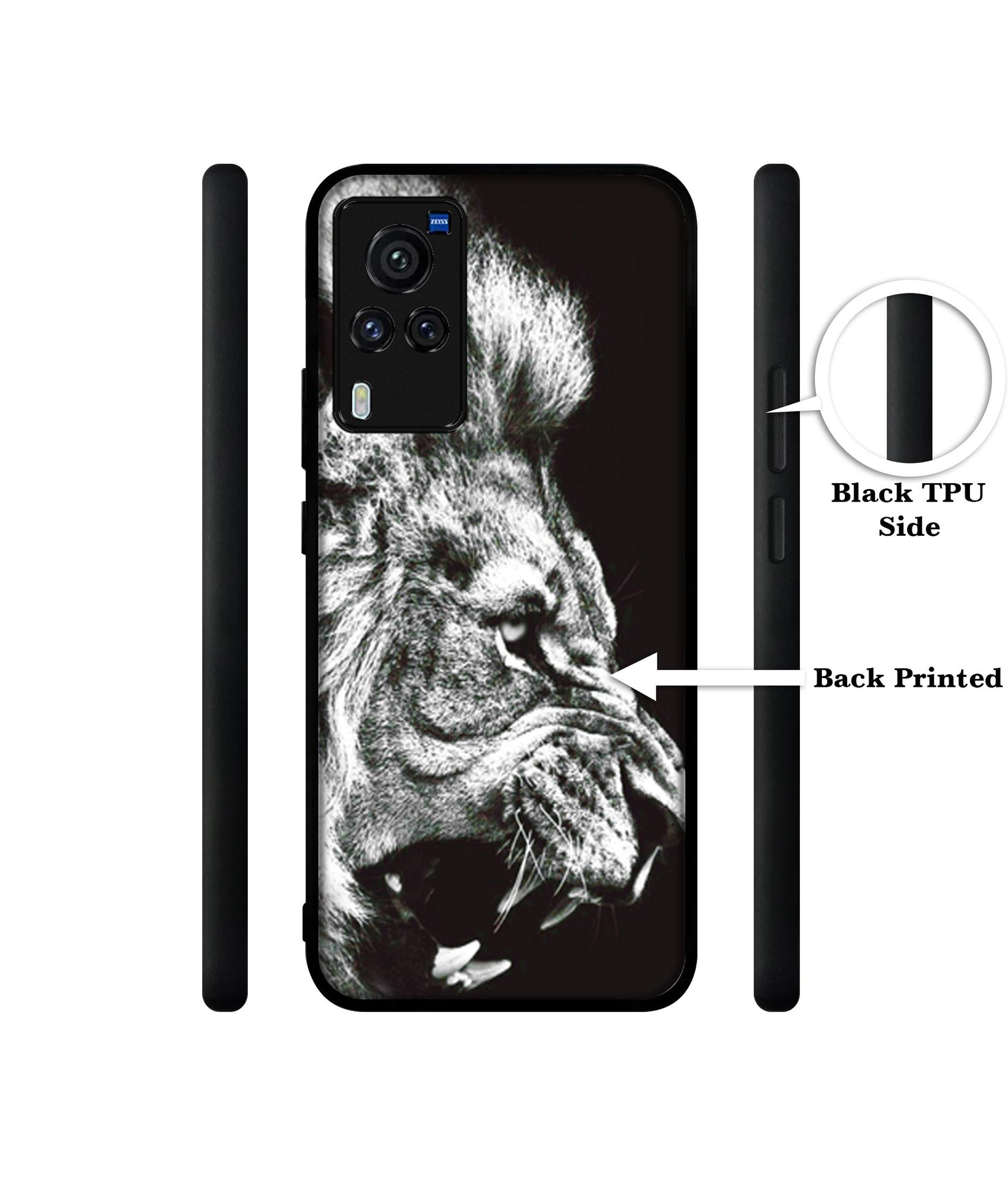 Angry Lion Designer 2D Printed Back Case Cover for Vivo X60 Pro 5G