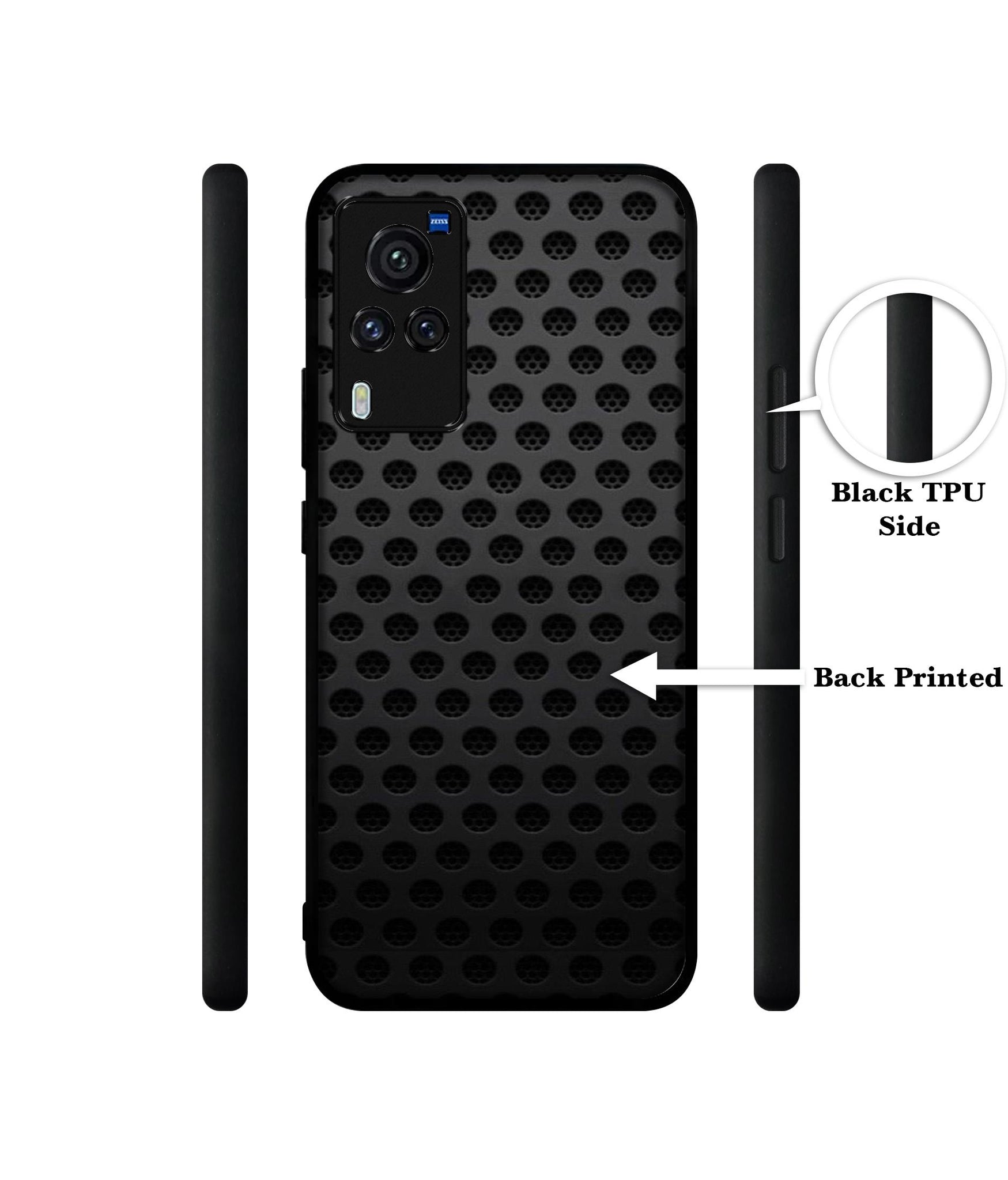Black Circle Designer 2D Printed Back Case Cover for Vivo X60 Pro 5G