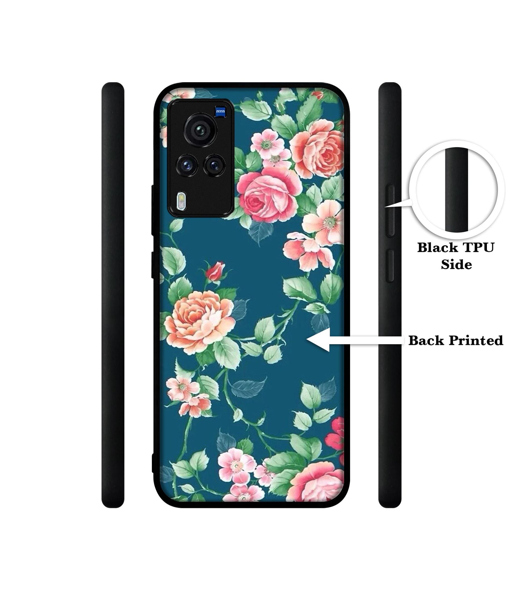 Vintage Floral Designer 2D Printed Back Case Cover for Vivo X60 Pro 5G