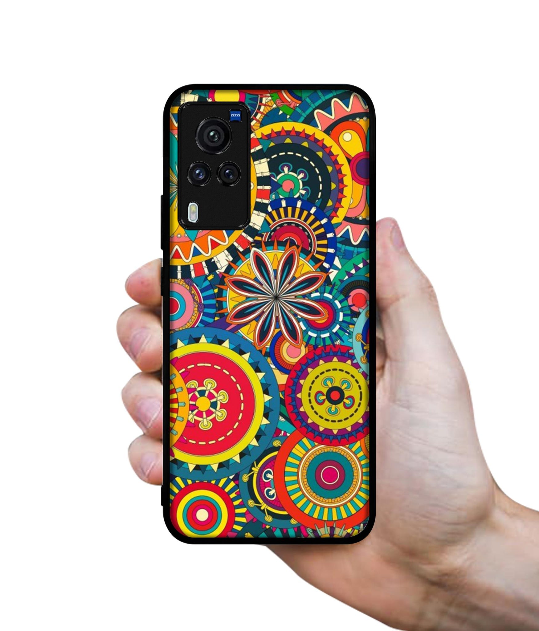 Ring Pattern Print Designer 2D Printed Back Case Cover for Vivo X60 Pro 5G