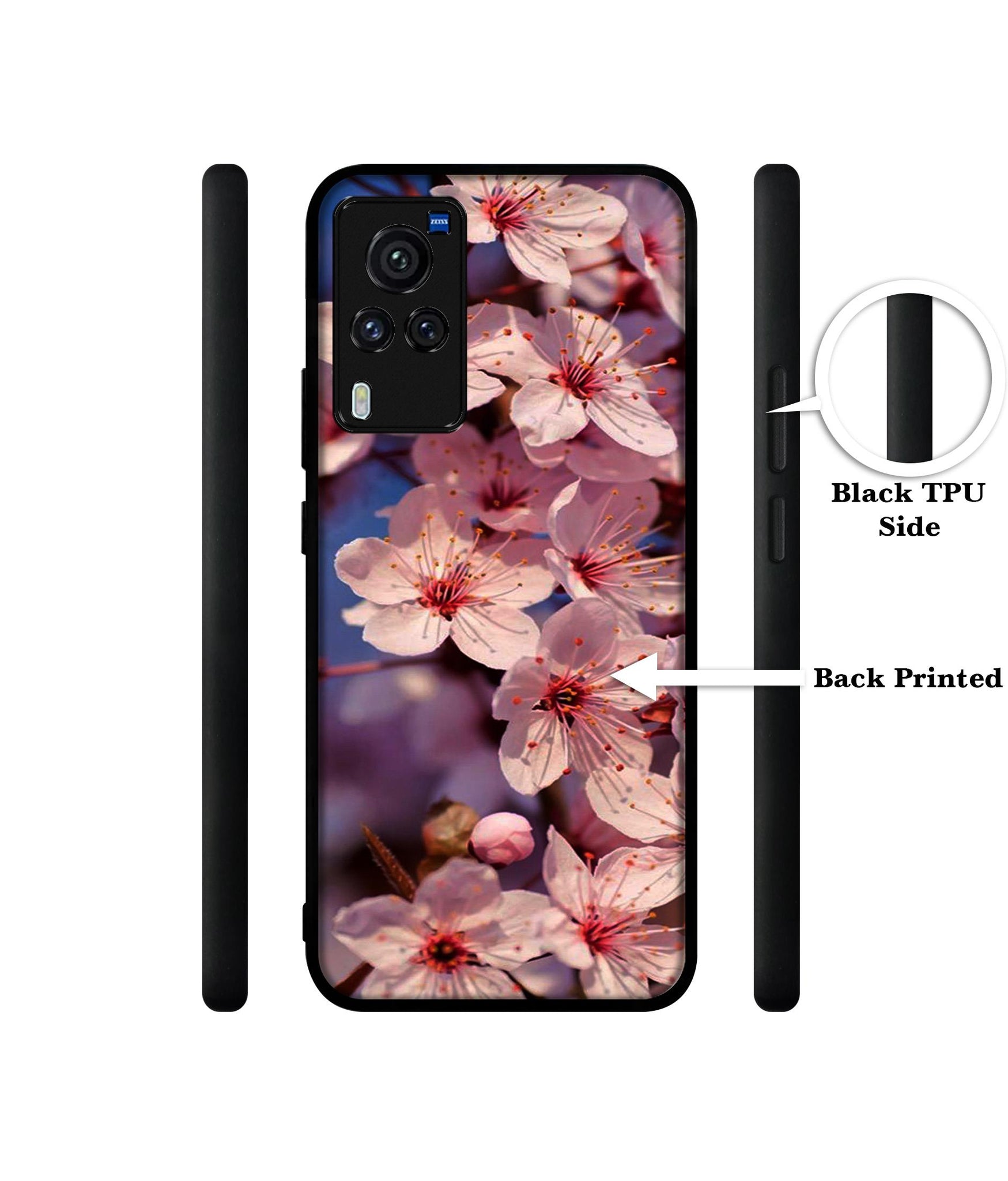 Pink Flowers Pattern Designer 2D Printed Back Case Cover for Vivo X60 Pro 5G