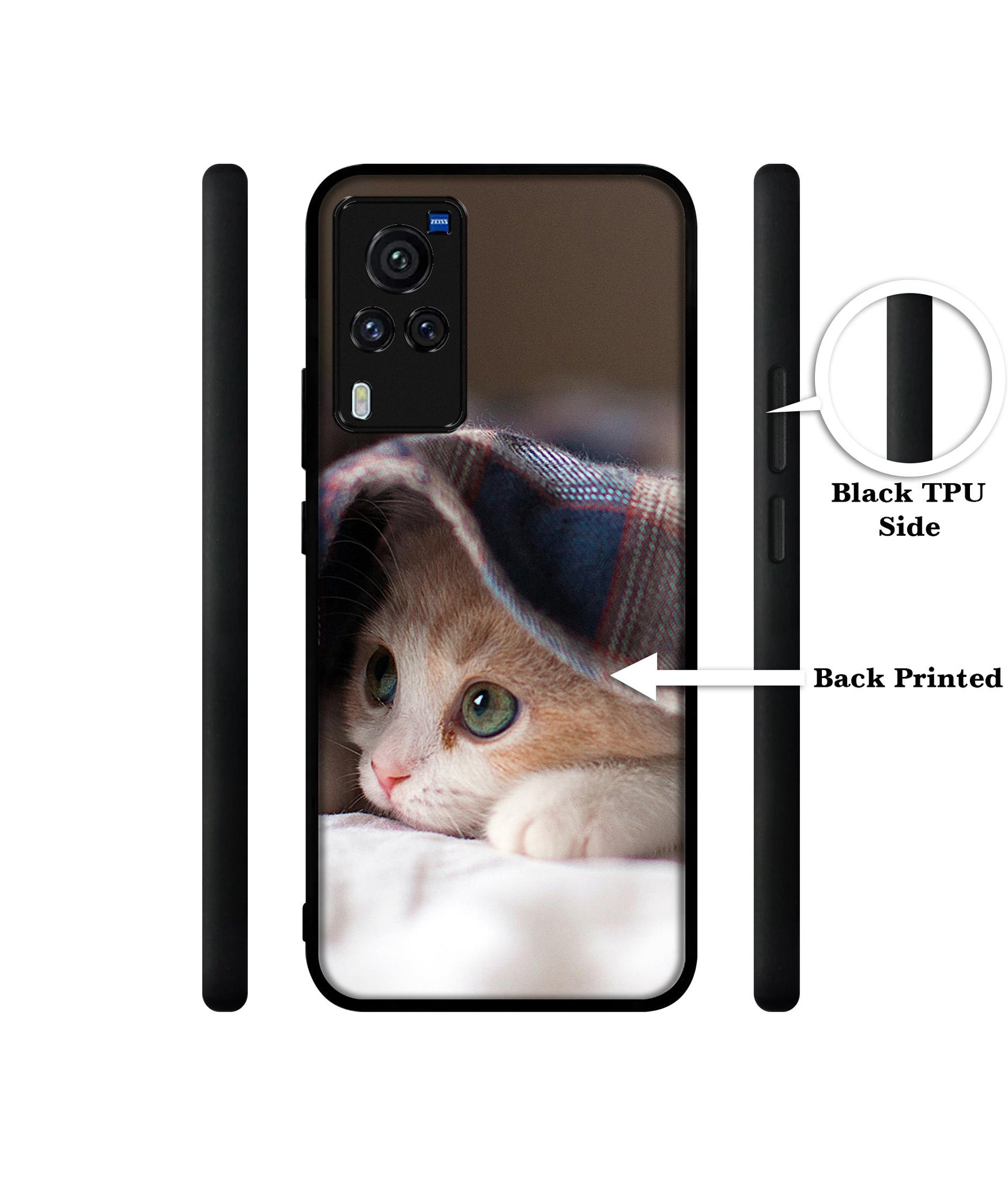Sleepy Kitten Designer 2D Printed Back Case Cover for Vivo X60 Pro 5G