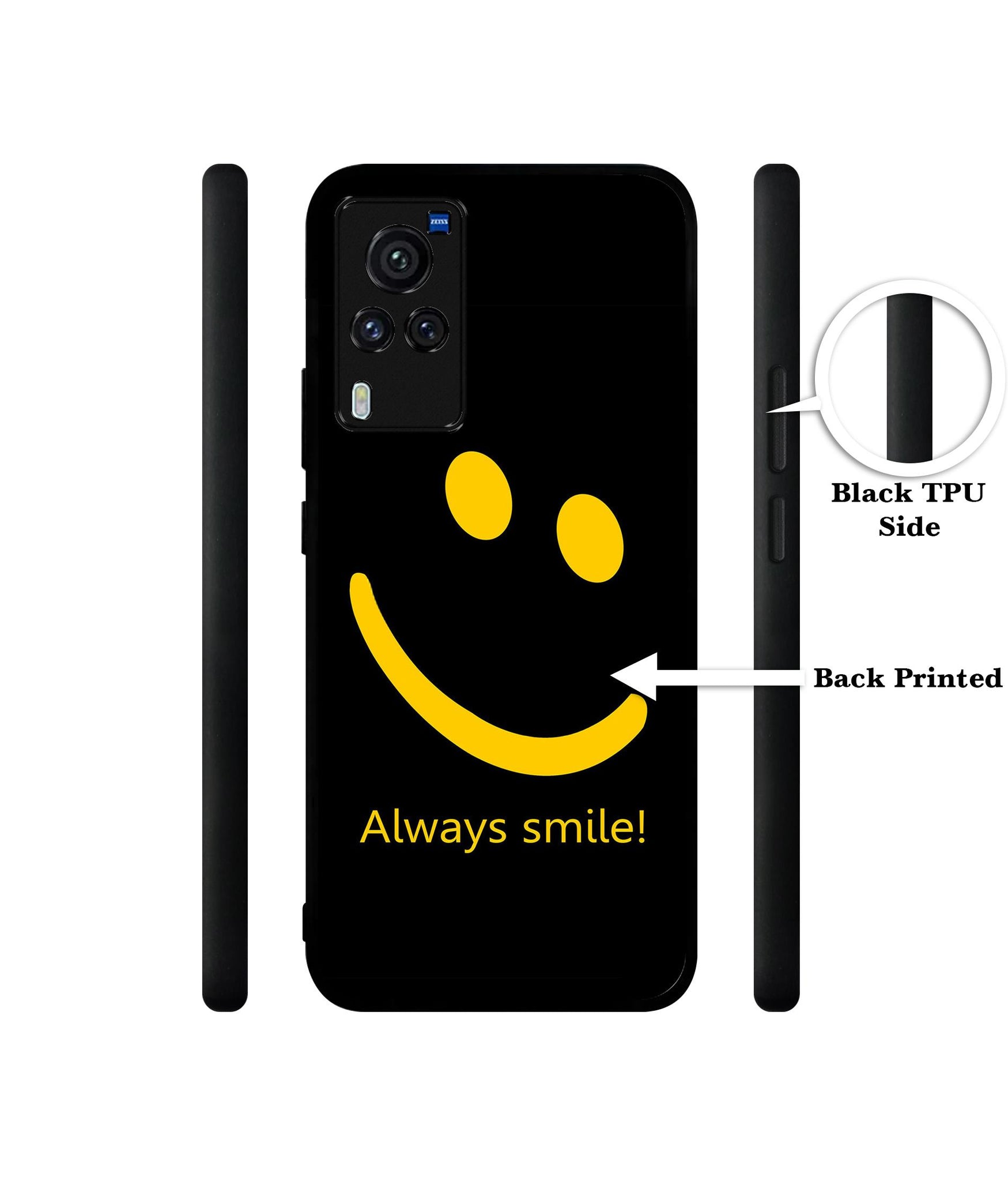 Always Smile Quote Designer 2D Printed Back Case Cover for Vivo X60 Pro 5G