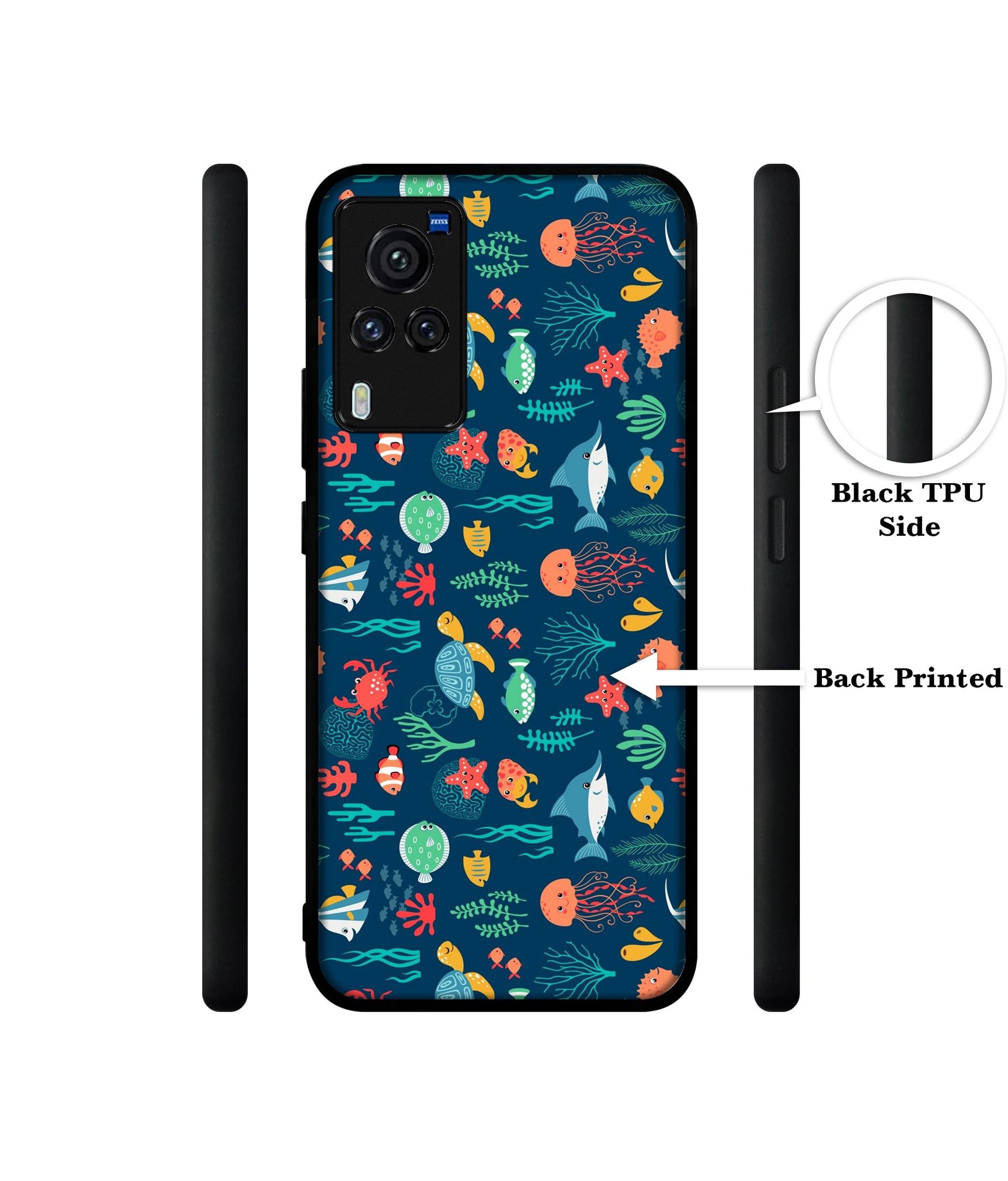 Aquarium Texture Designer 2D Printed Back Case Cover for Vivo X60 Pro 5G