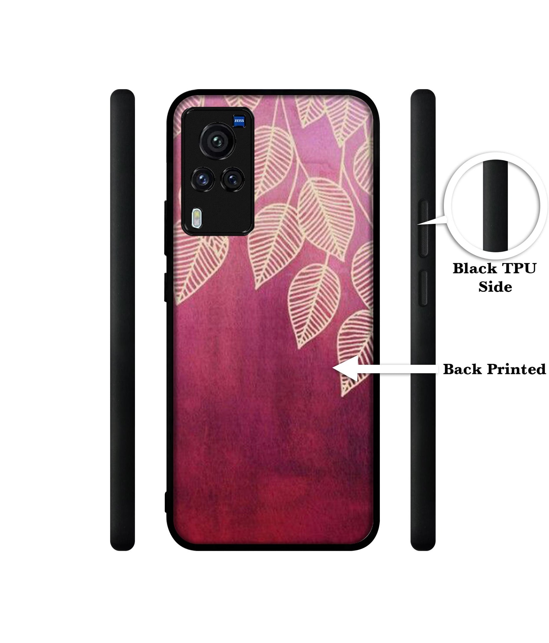 Leaf Pattern Designer 2D Printed Back Case Cover for Vivo X60 Pro 5G
